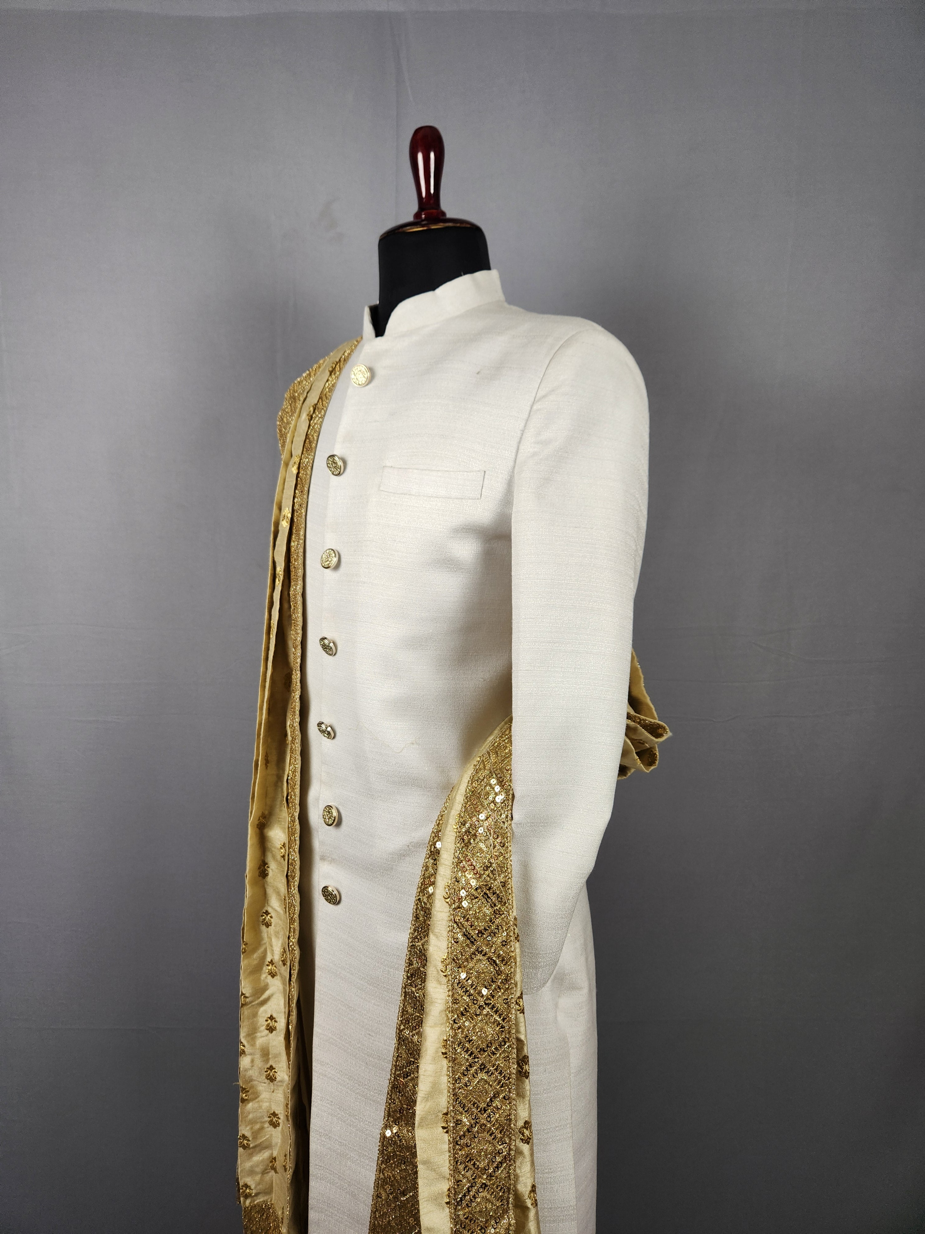 Golden Groom  Shawl - Golden Sequin Wedding Shawl