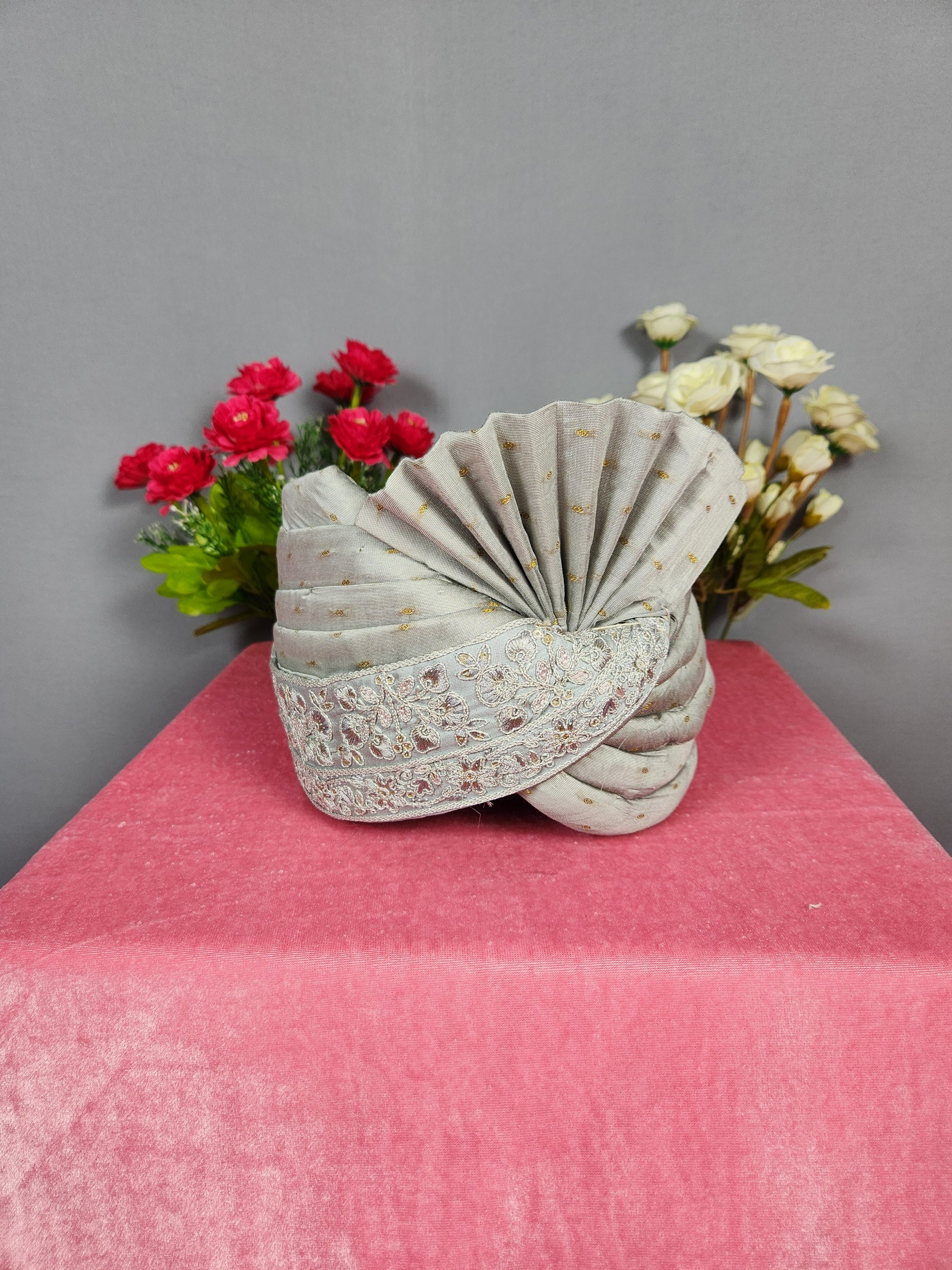 Gray Groom Turban Safa