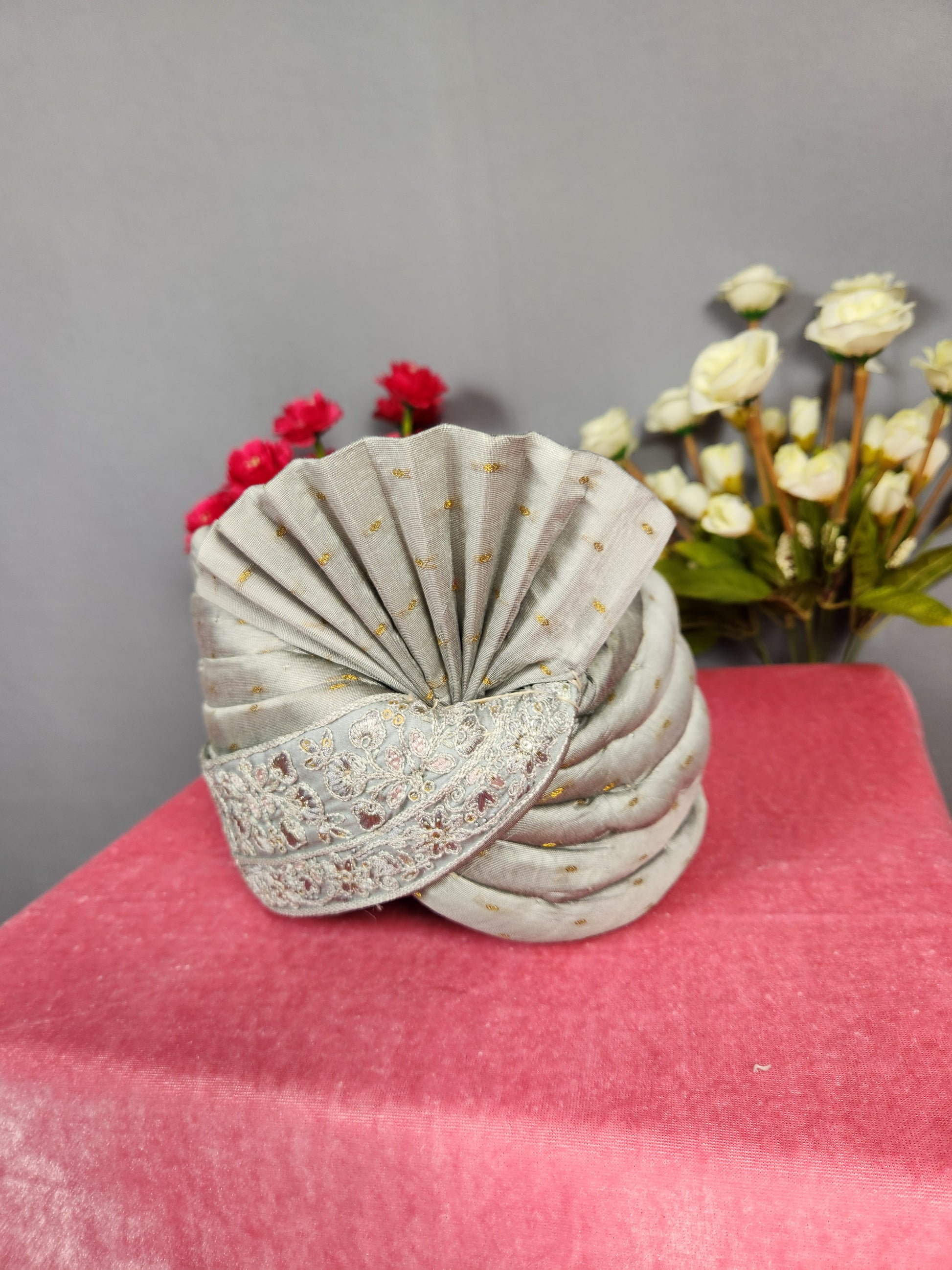 Gray Groom Turban Safa