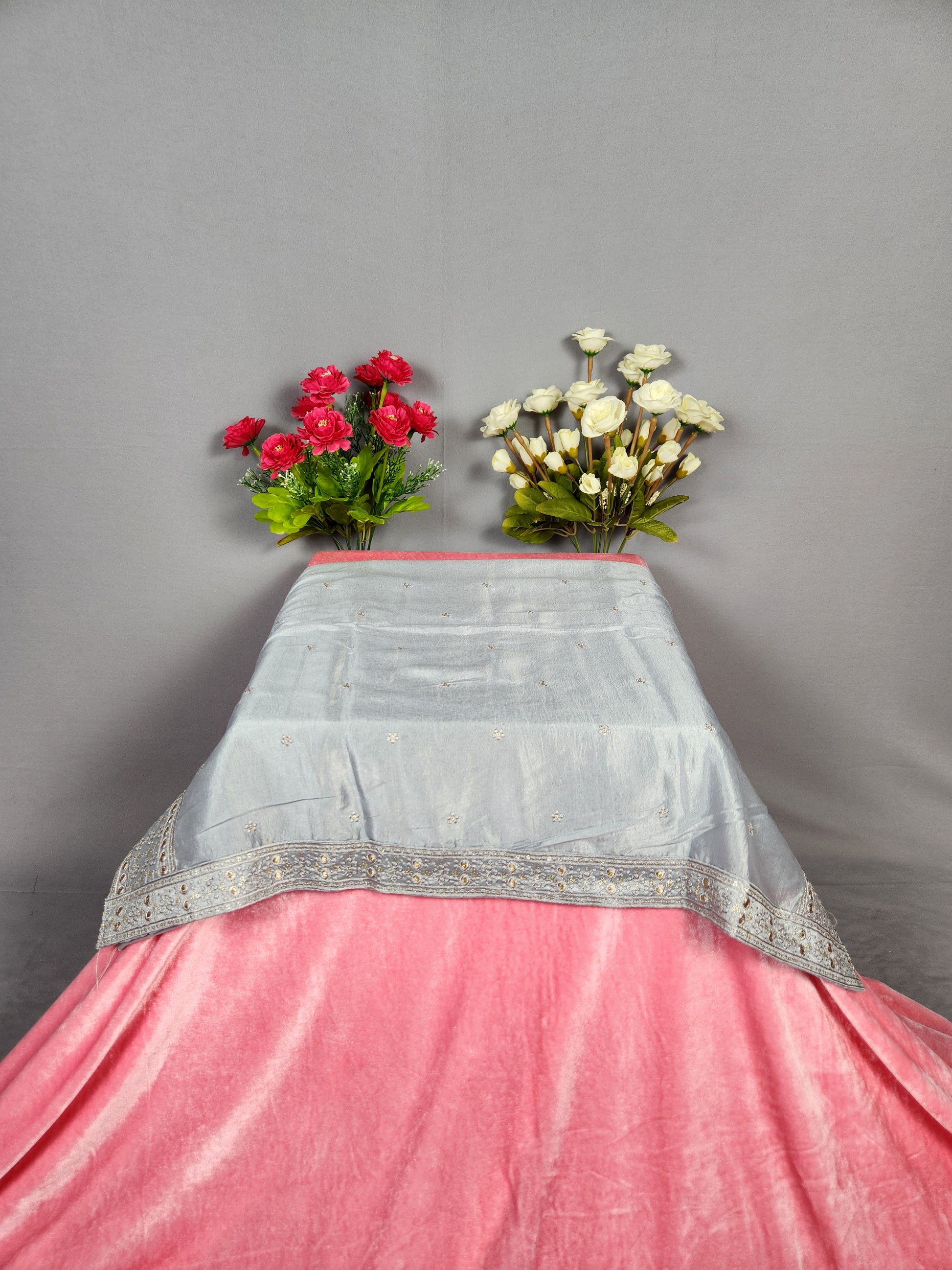 Gray Groom Turban Shawl Set