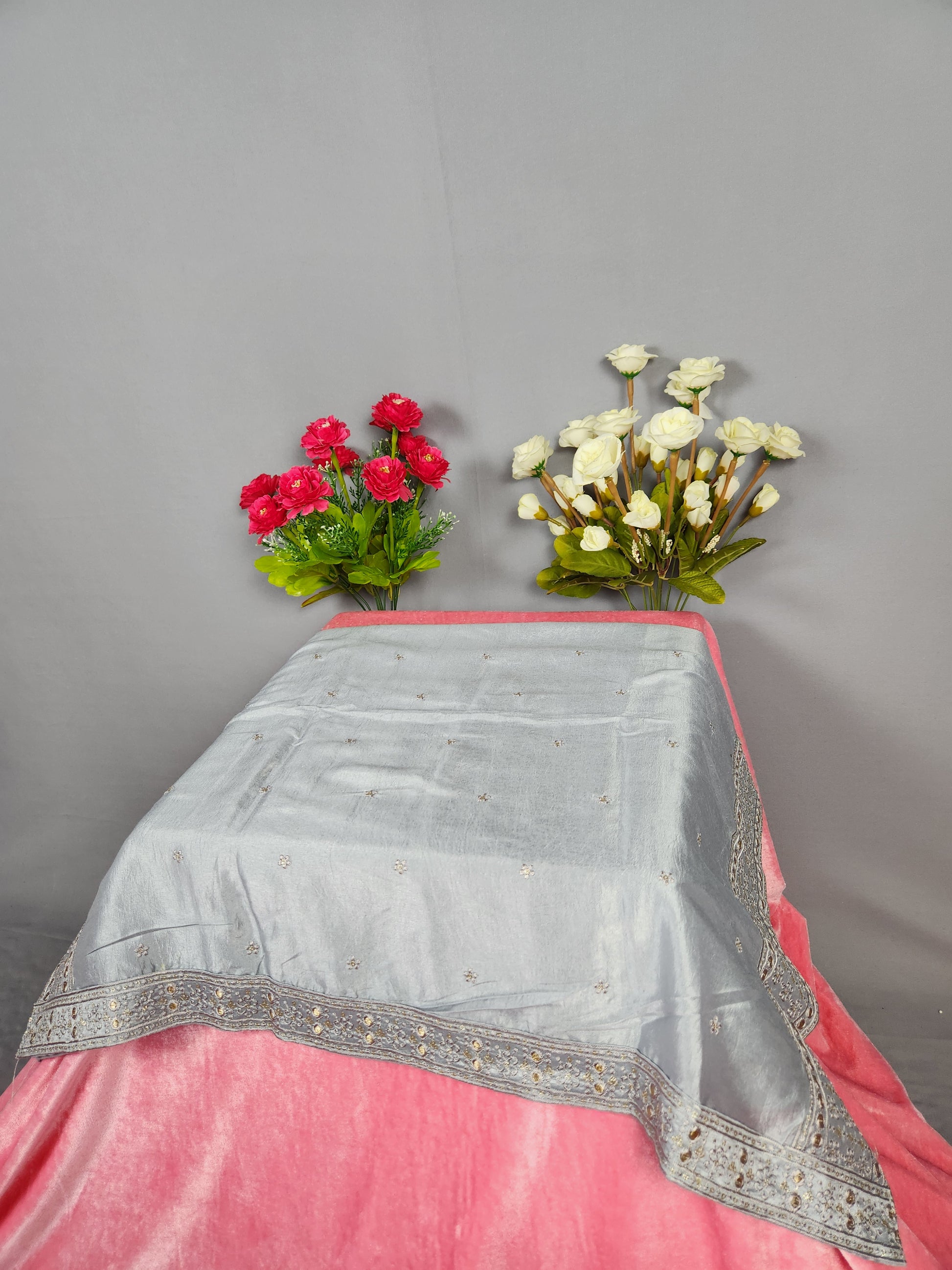 Gray Groom Turban Shawl Set