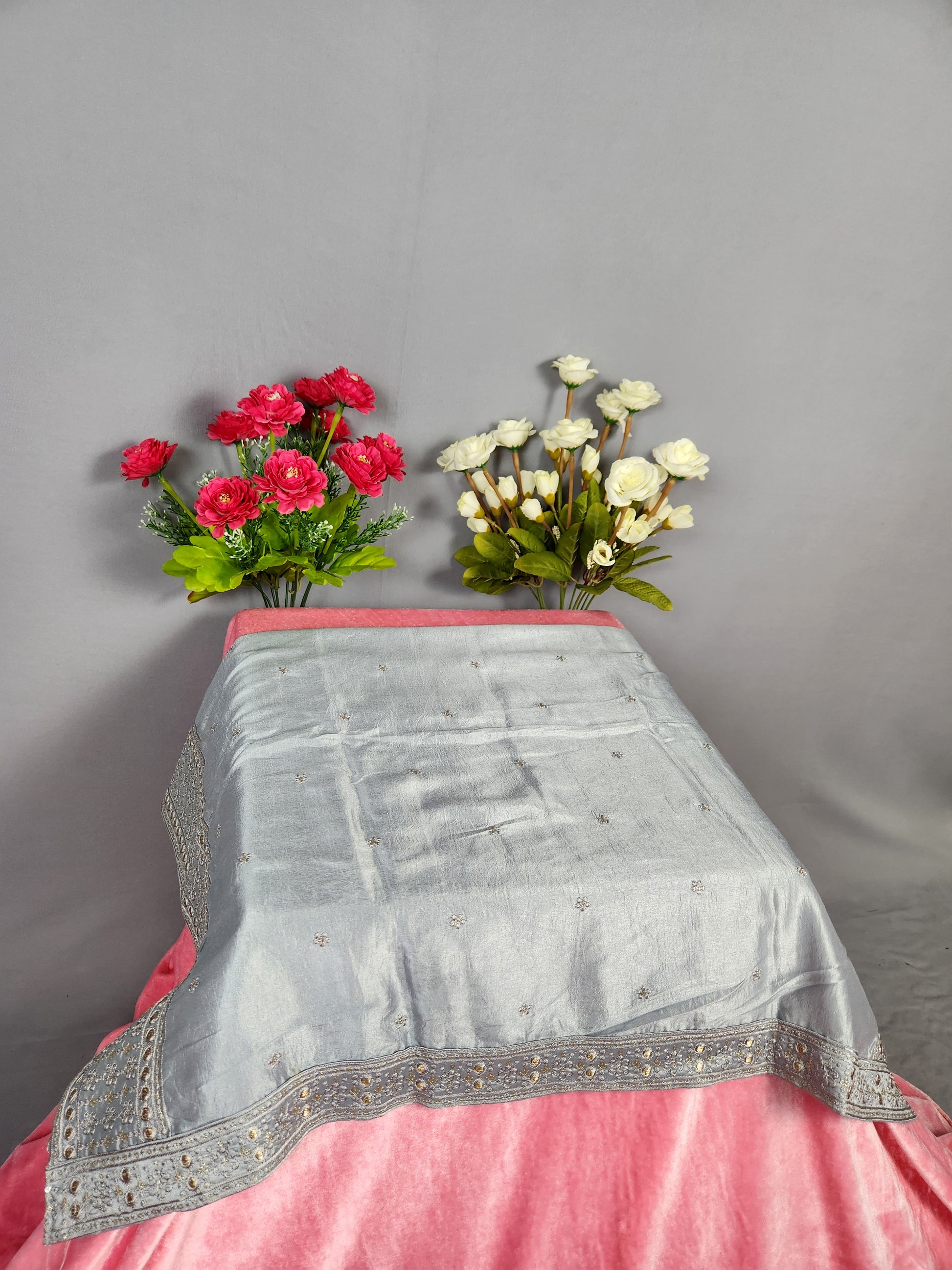 Gray Groom Turban Shawl Set