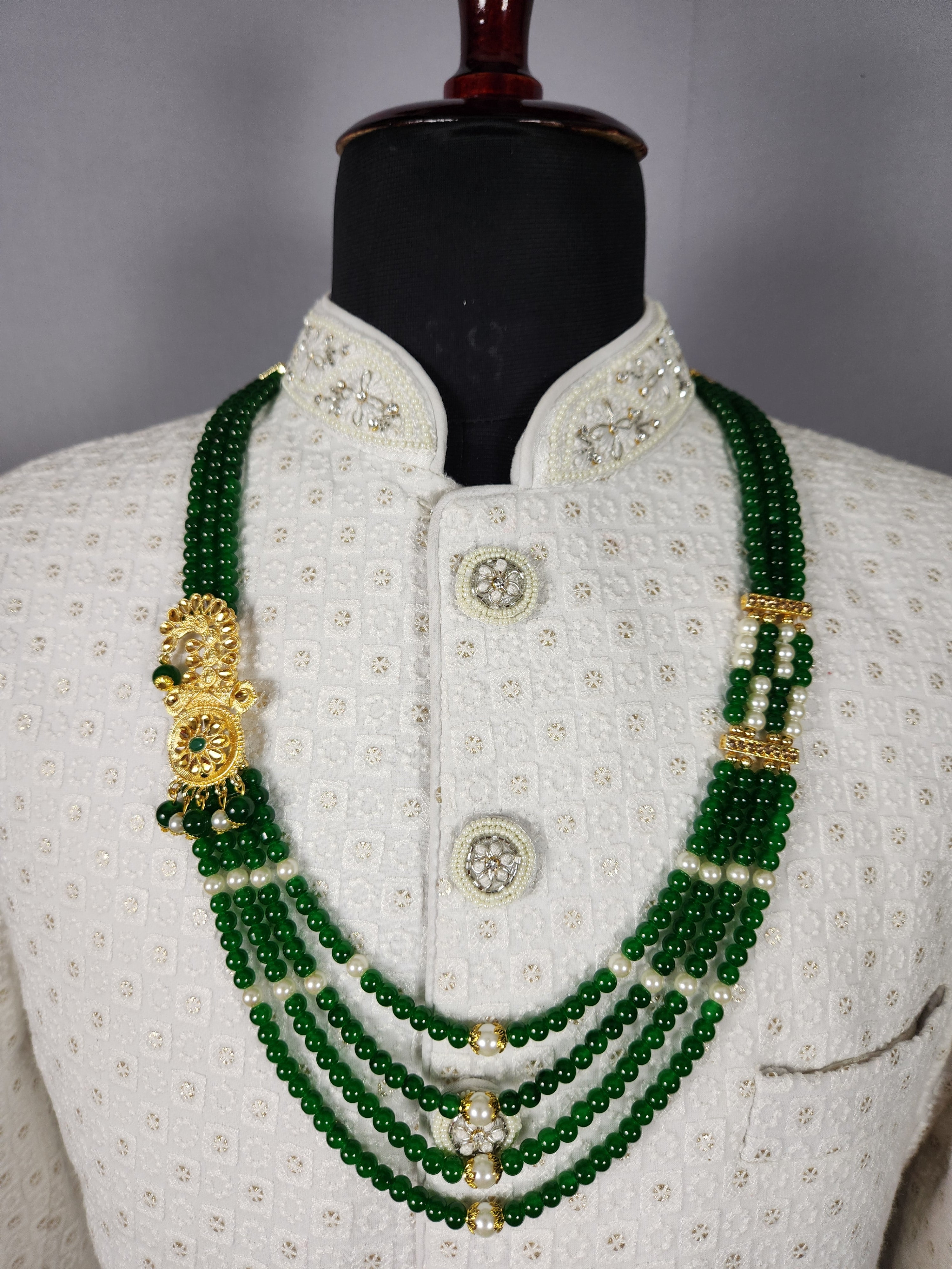 Emerald Green Necklace For Groom