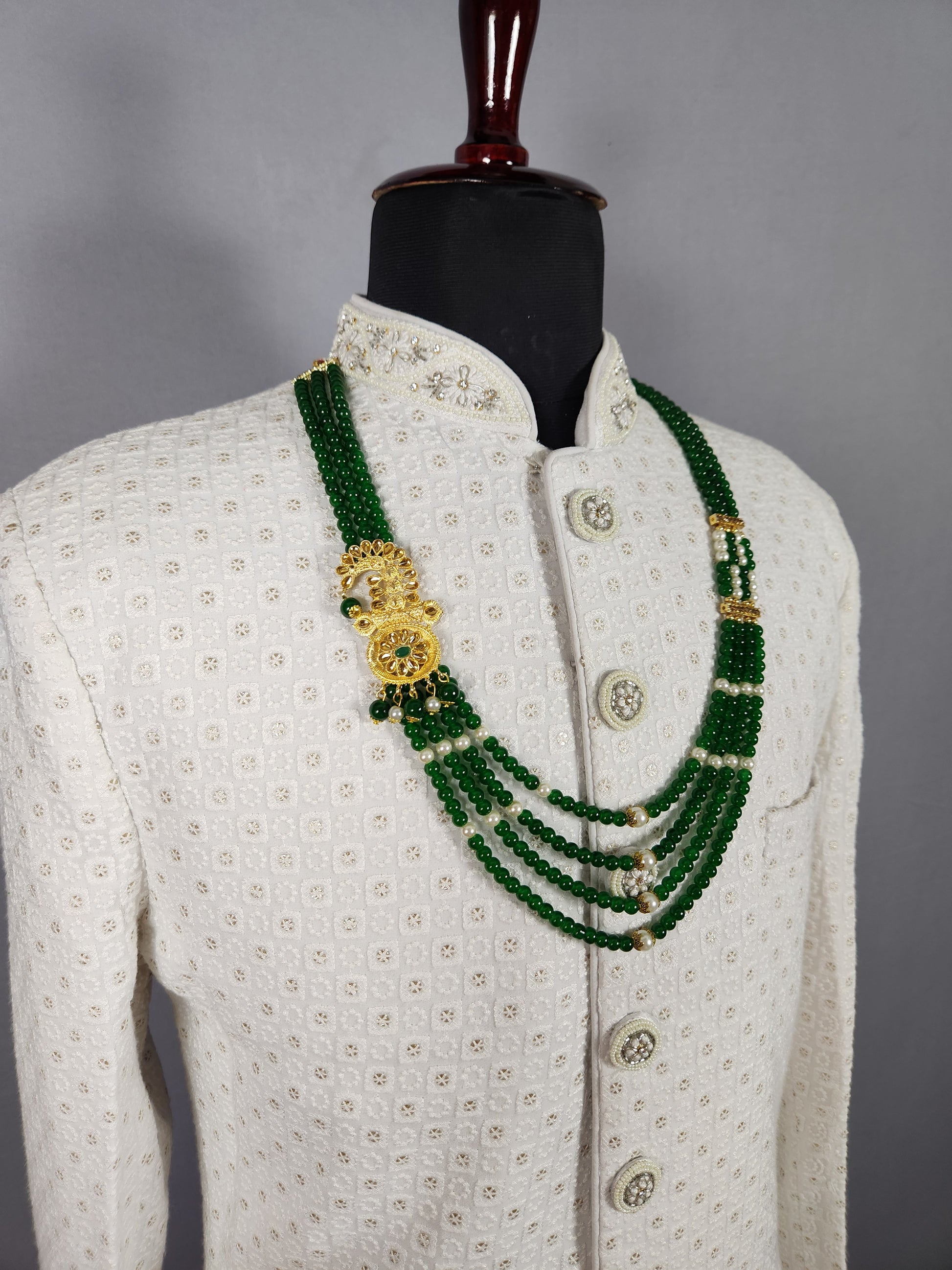 Emerald Green Necklace For Groom