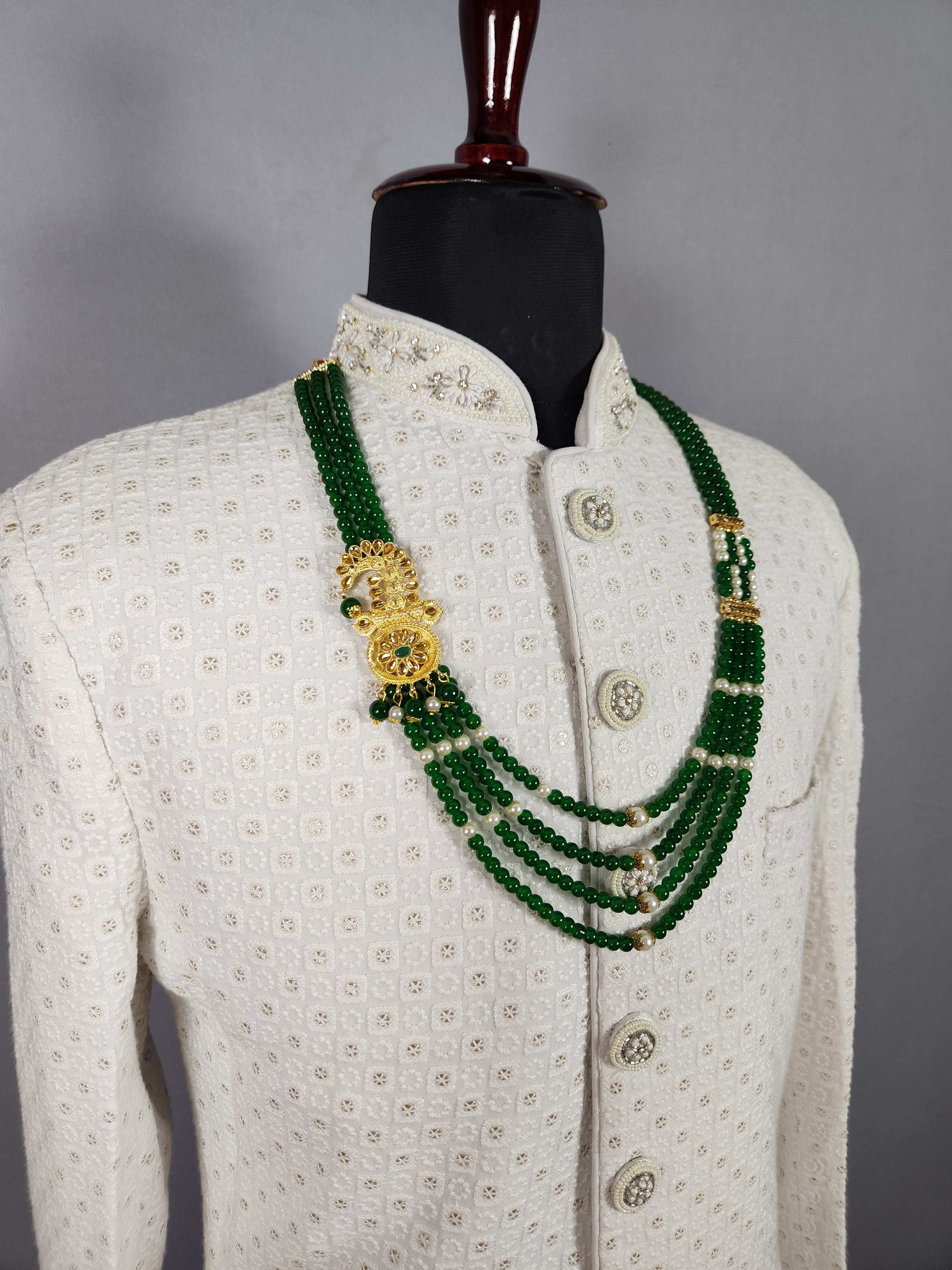 Emerald Green Necklace For Groom