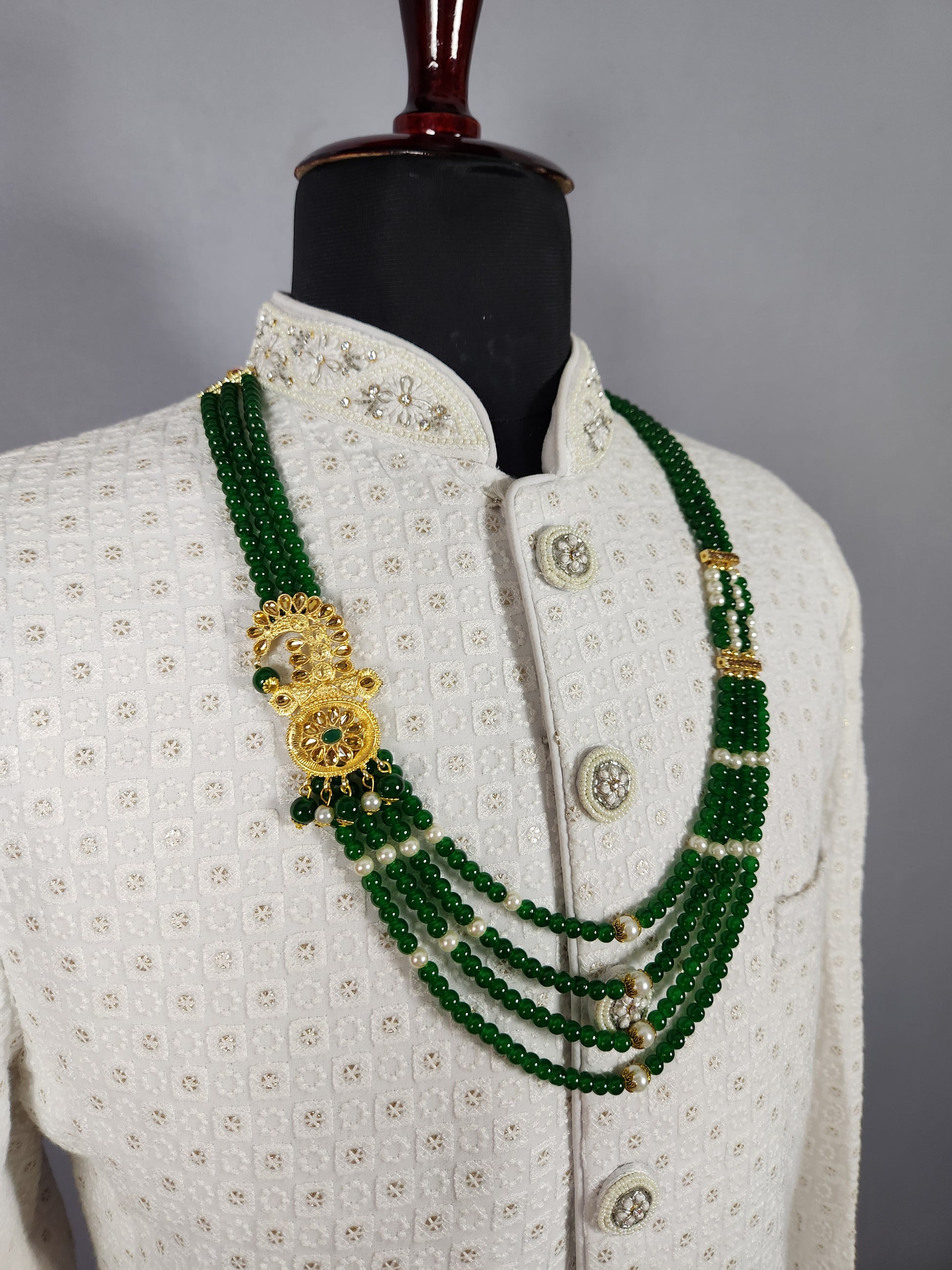 Emerald Green Necklace For Groom