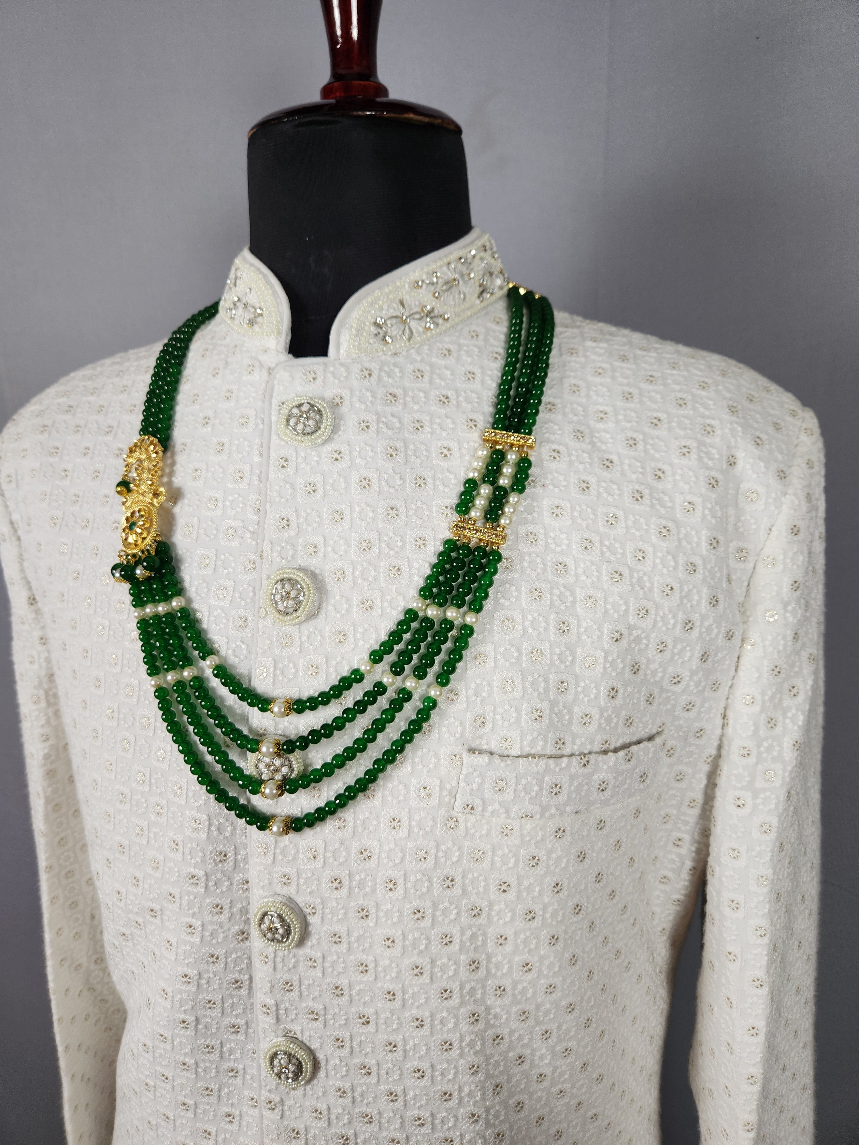 Emerald Green Necklace For Groom