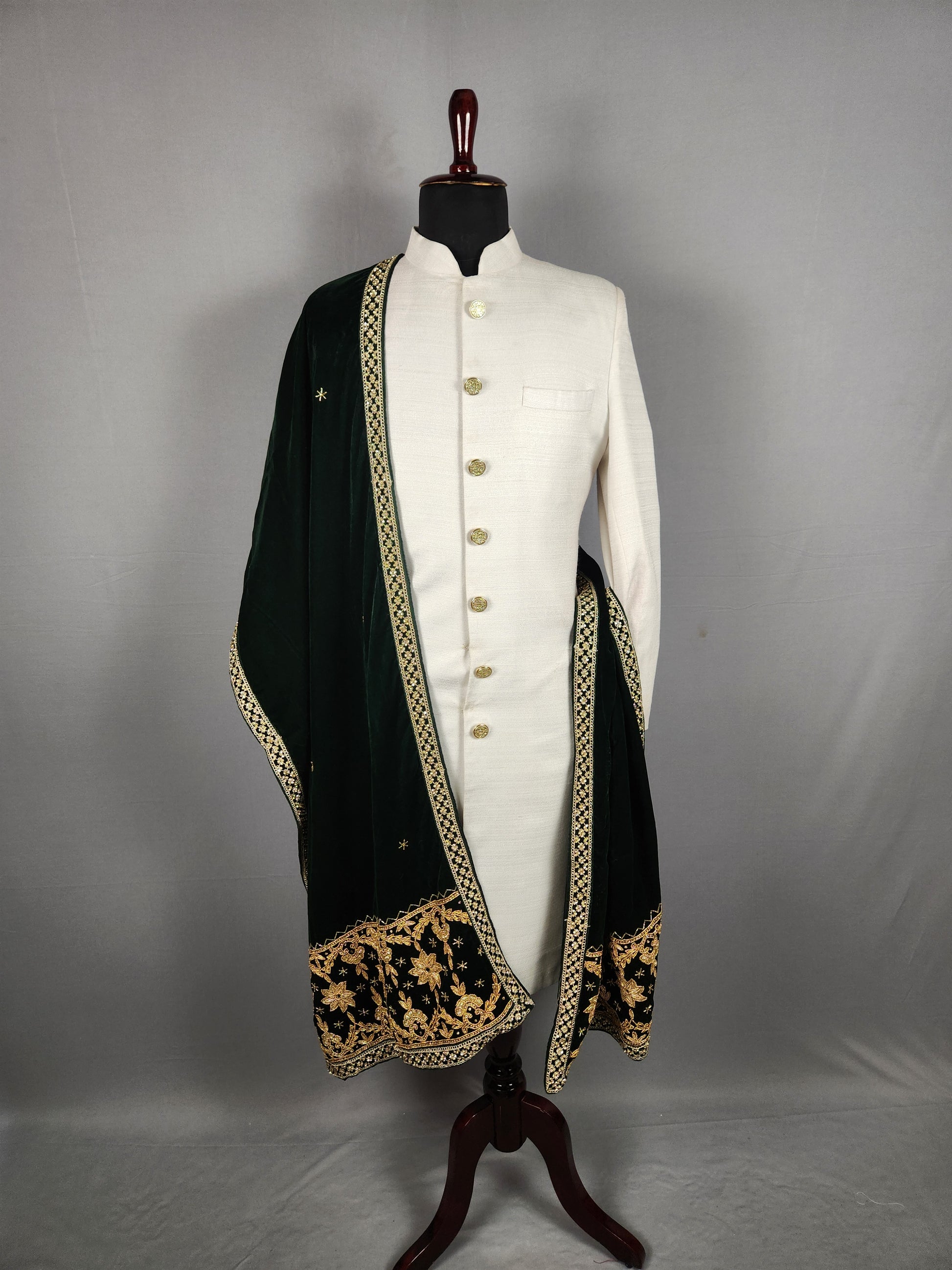 Green Wedding Shawl for Groom