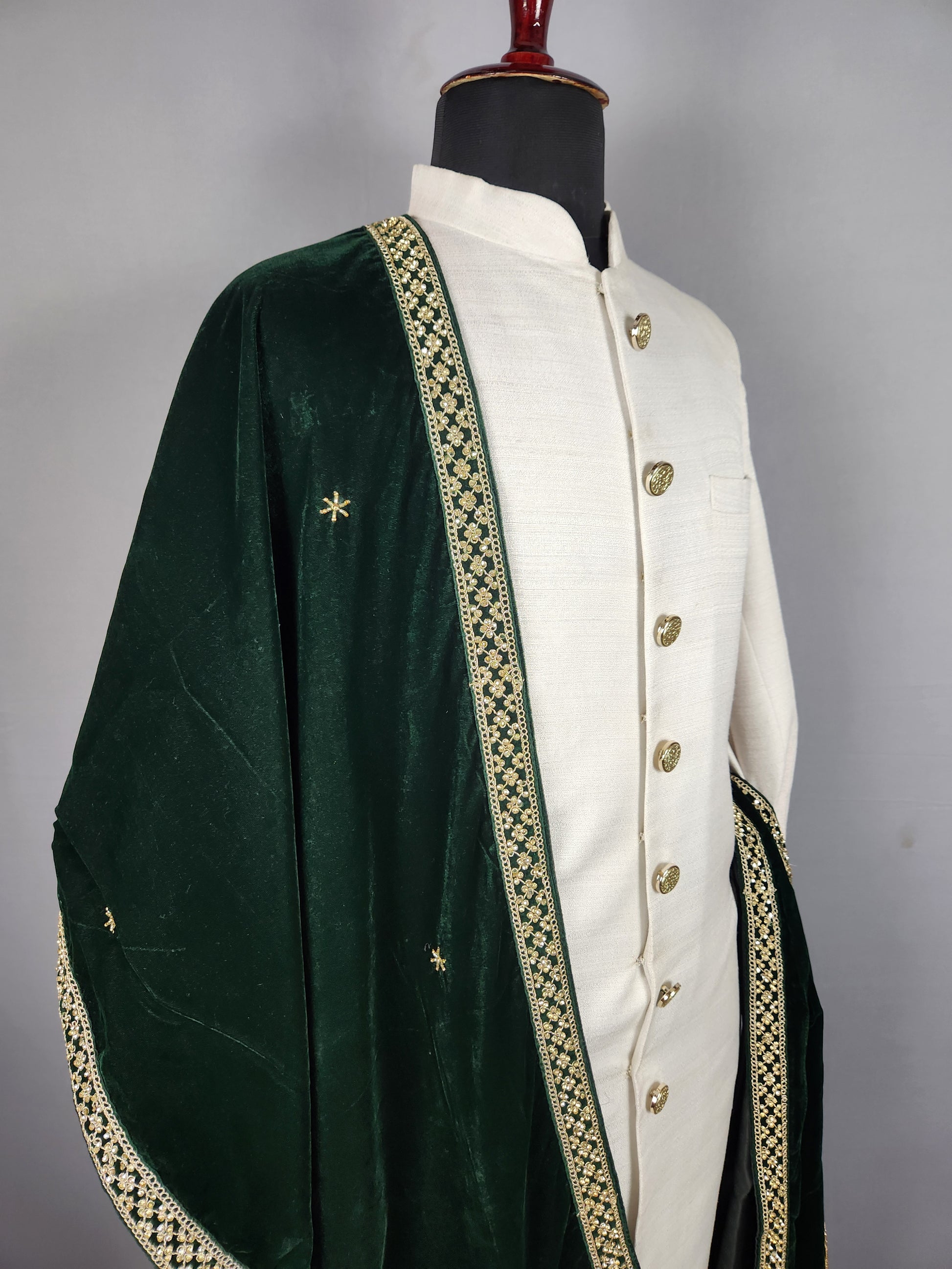 Green Wedding Shawl for Groom