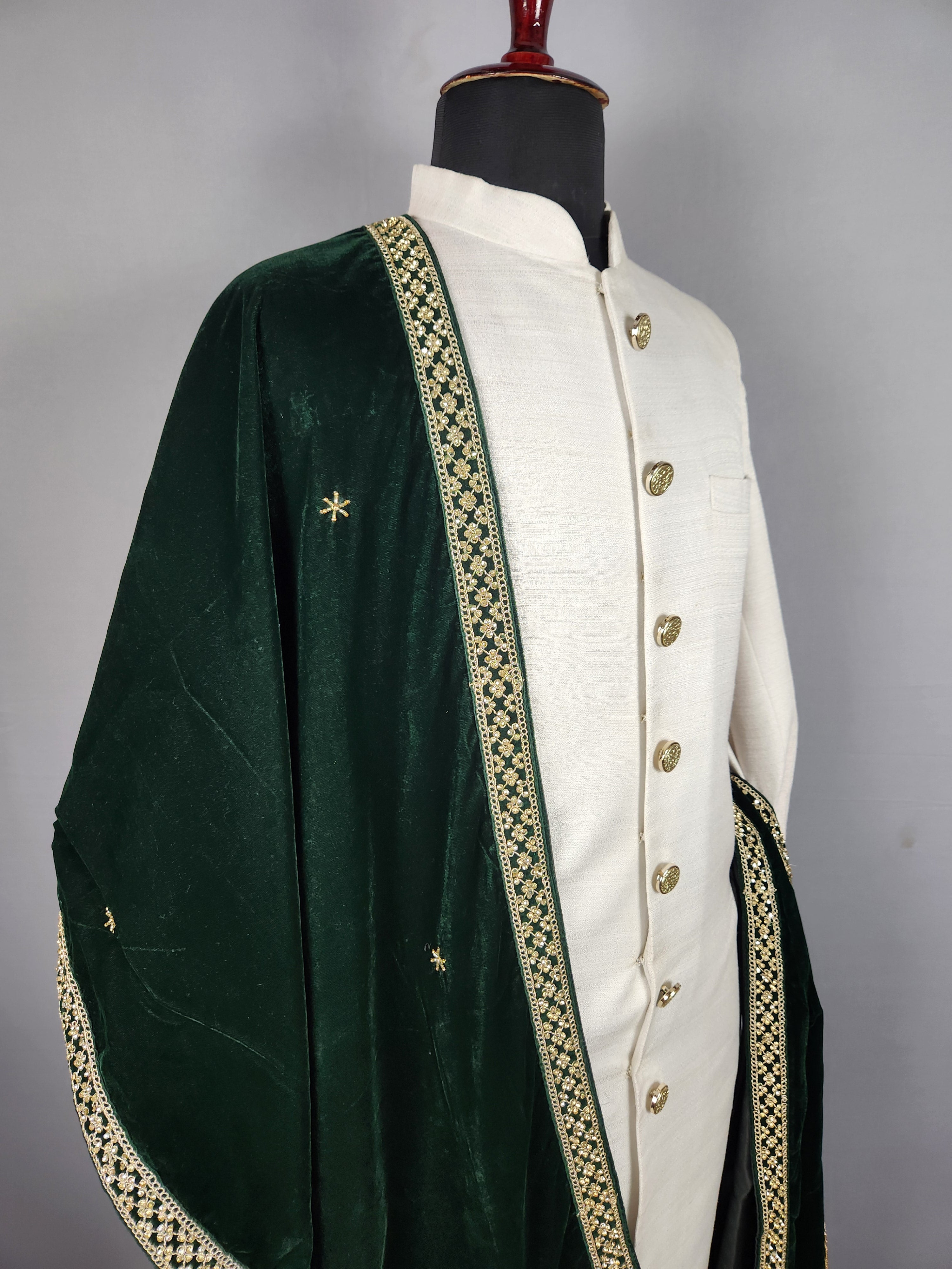 Green Wedding Shawl for Groom