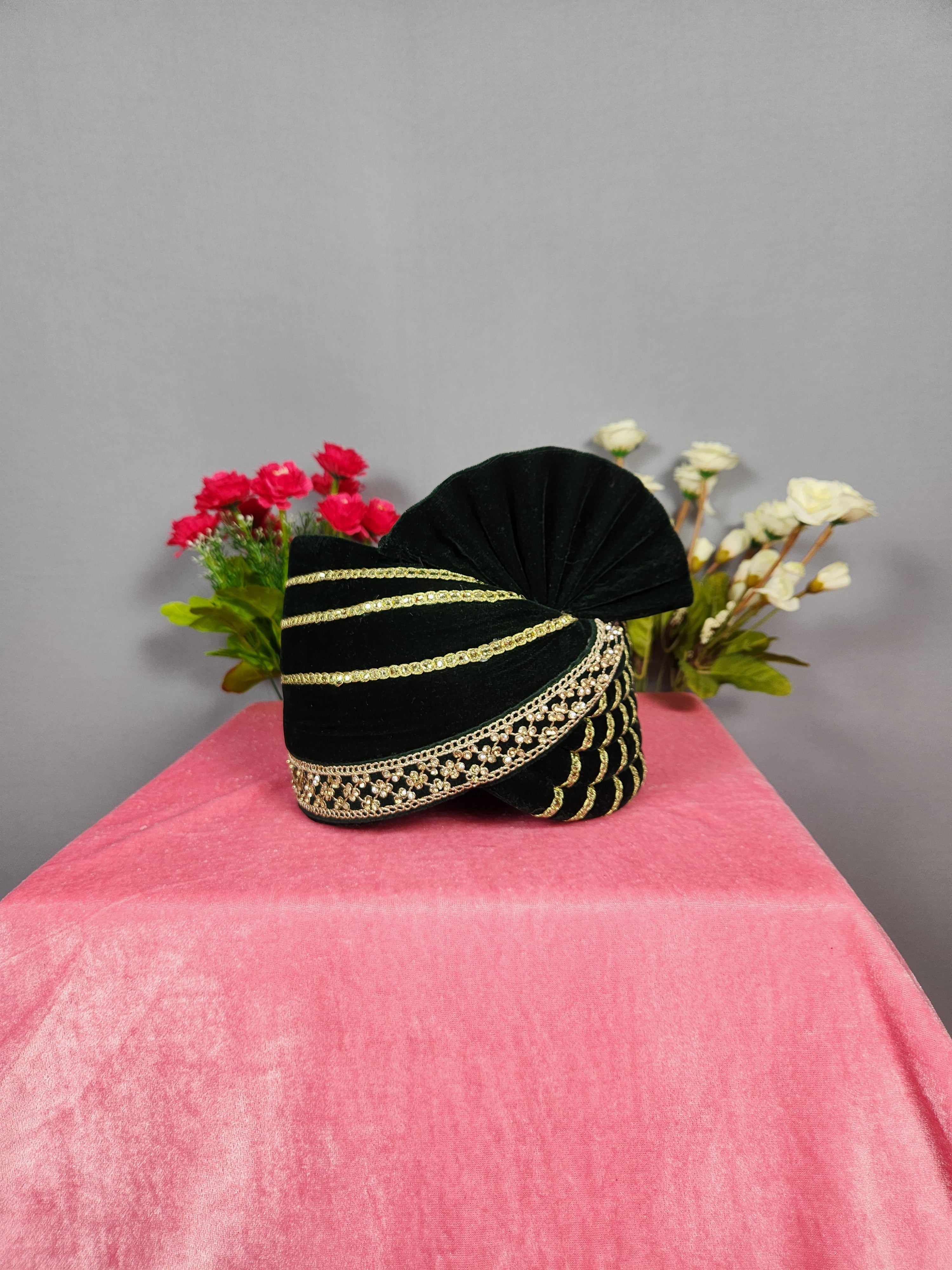 Green Groom Turban Shawl Set