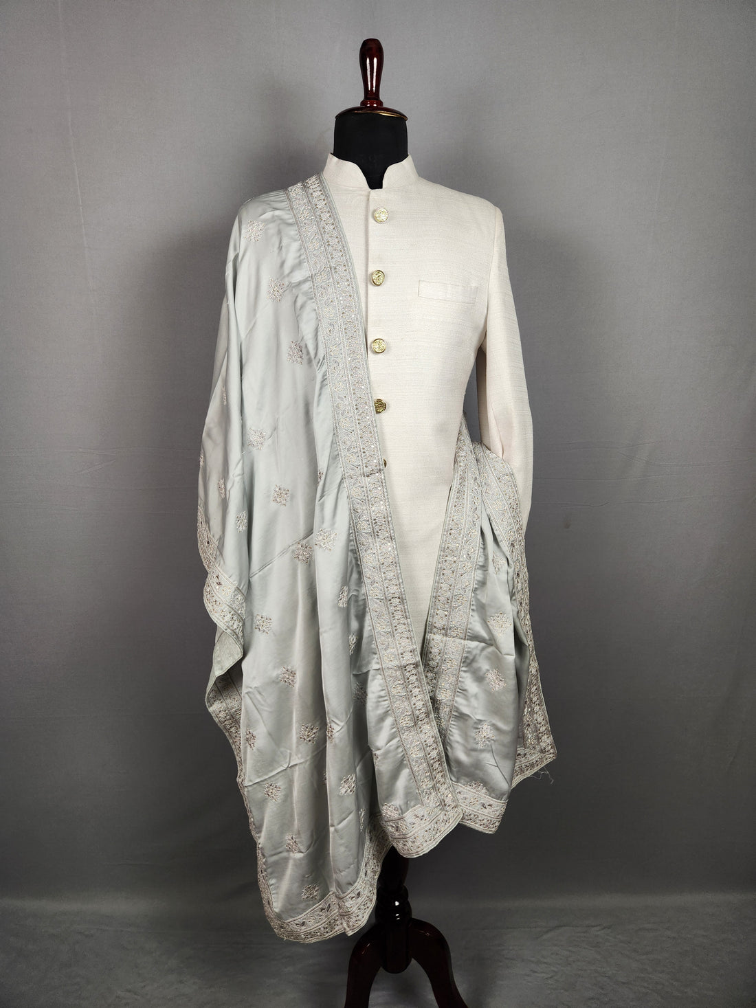 Grey Wedding Shawl for Groom