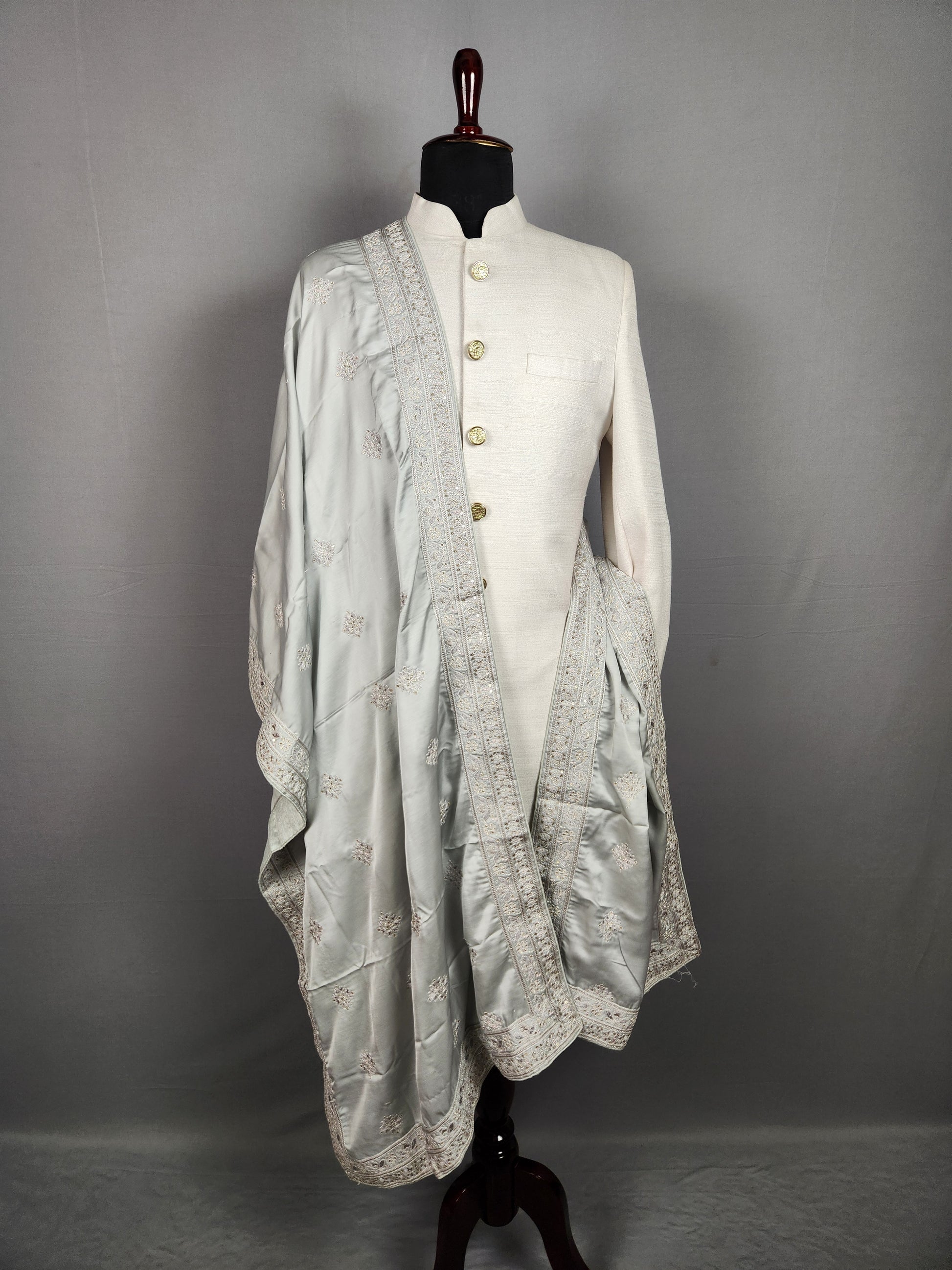 Grey Wedding Shawl for Groom