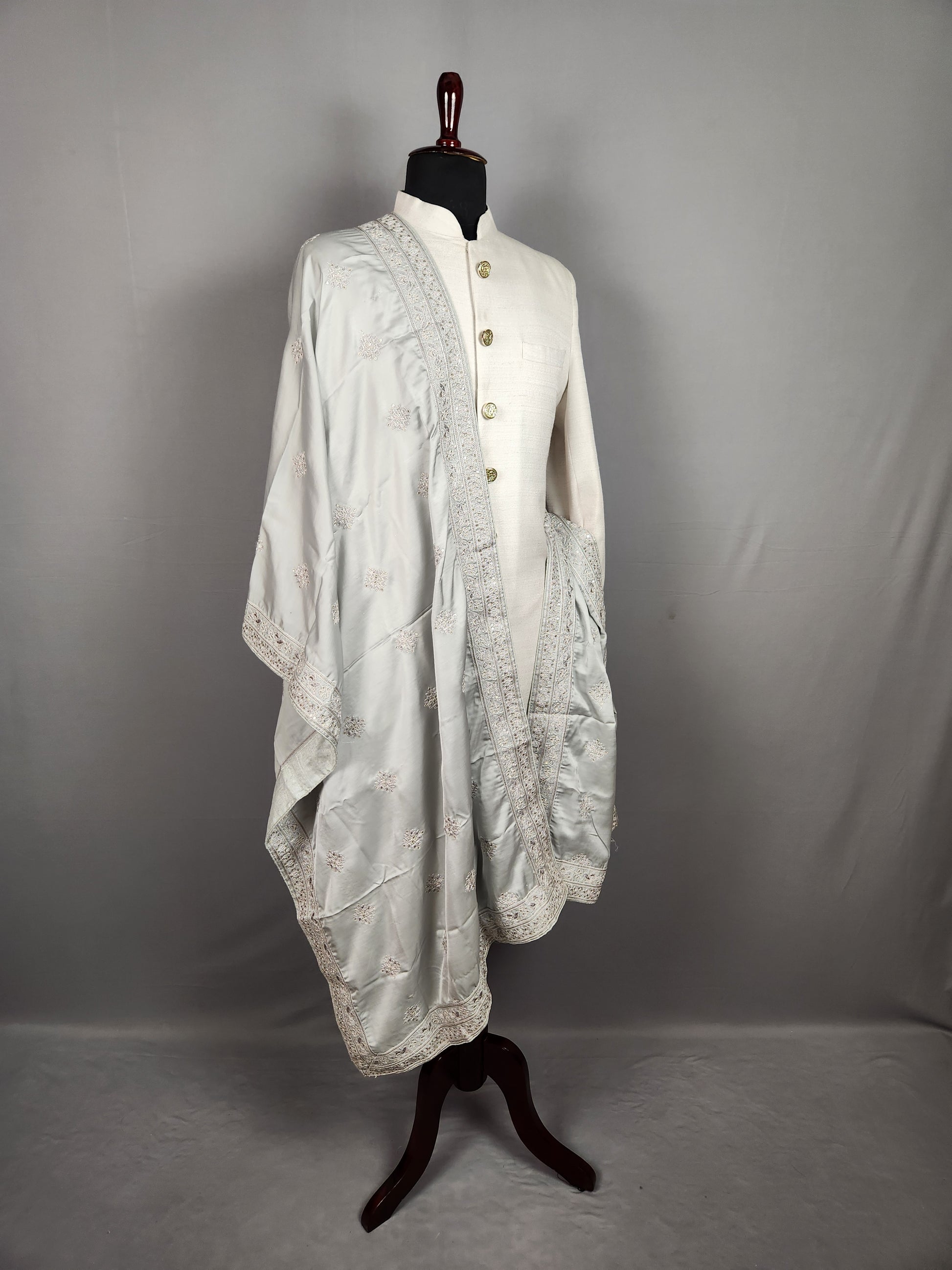 Grey Wedding Shawl for Groom