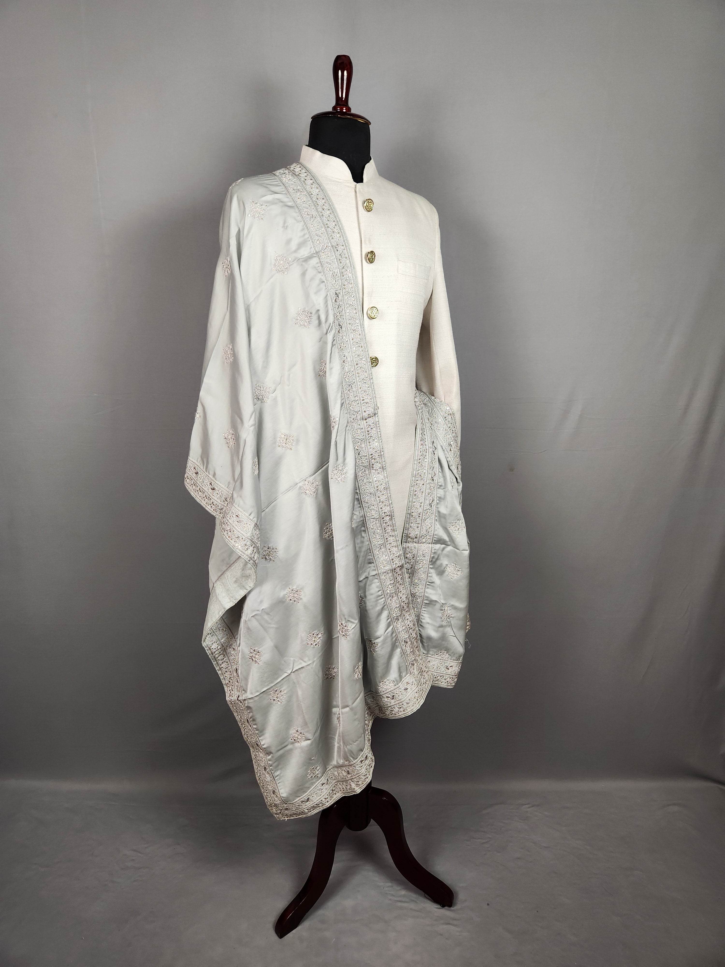 Grey Wedding Shawl for Groom