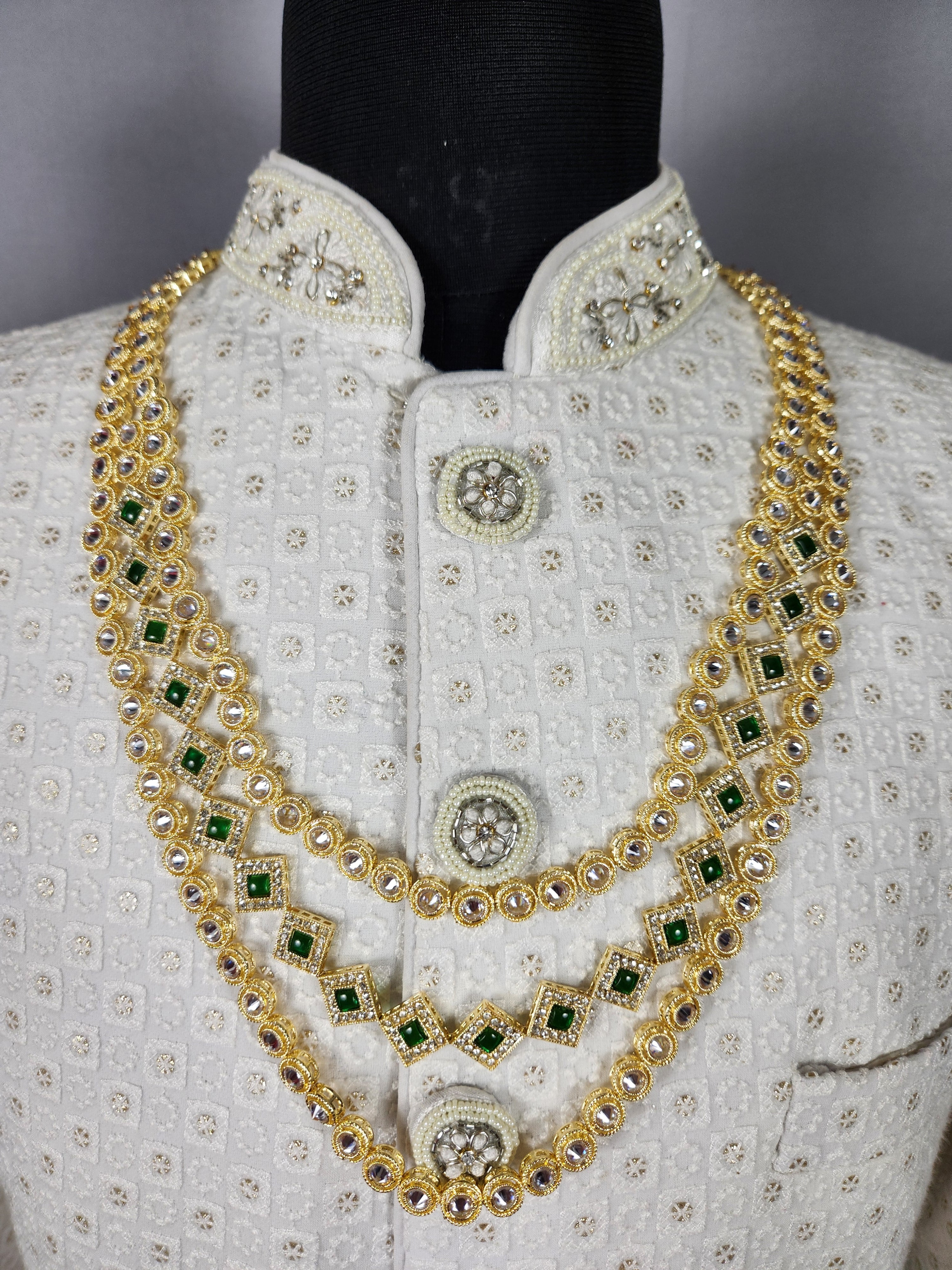 Diamond Emerald Necklace For Groom