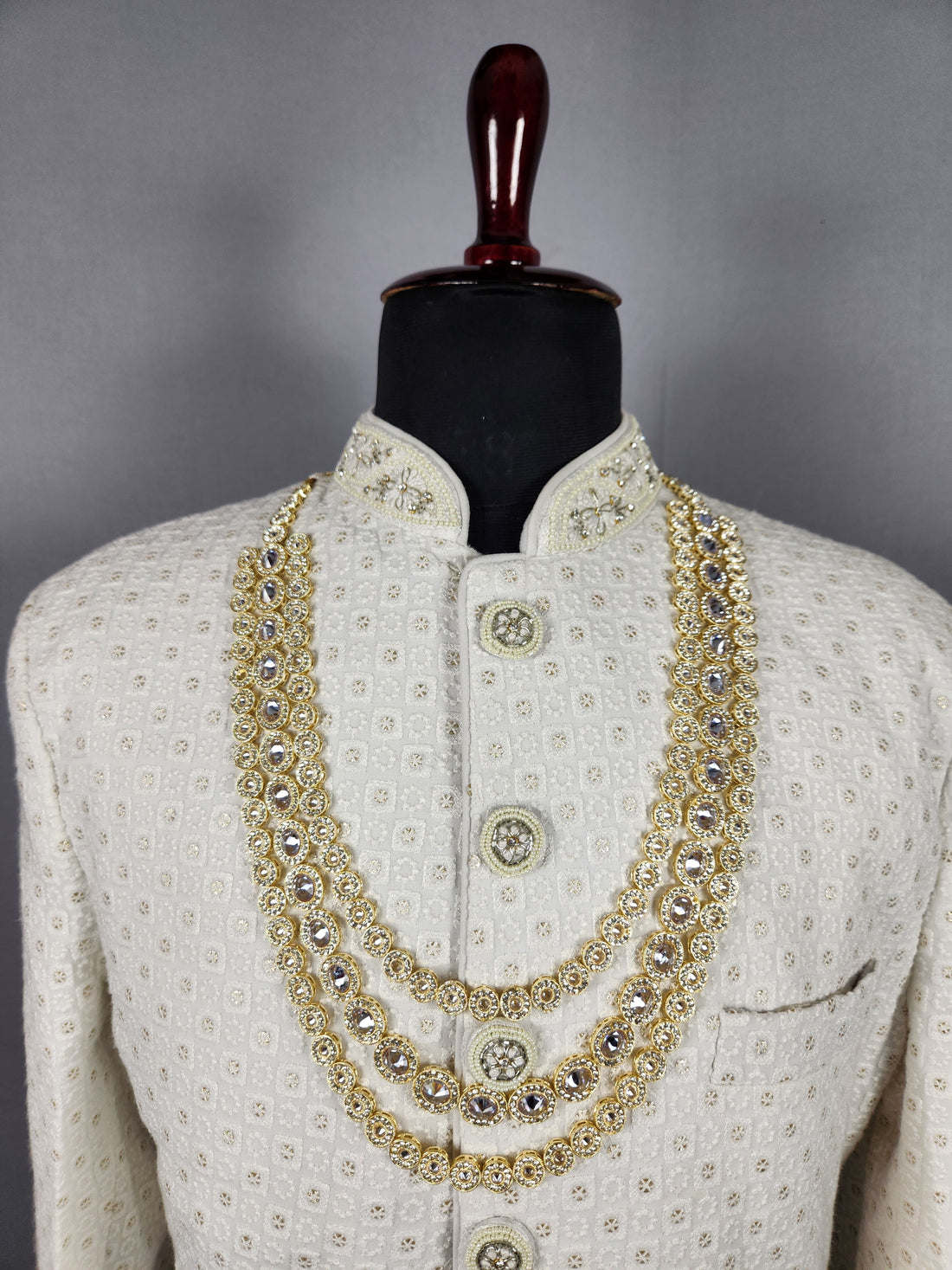 GROOM DIAMOND NECKLACE FOR WEDDING SHERWANI