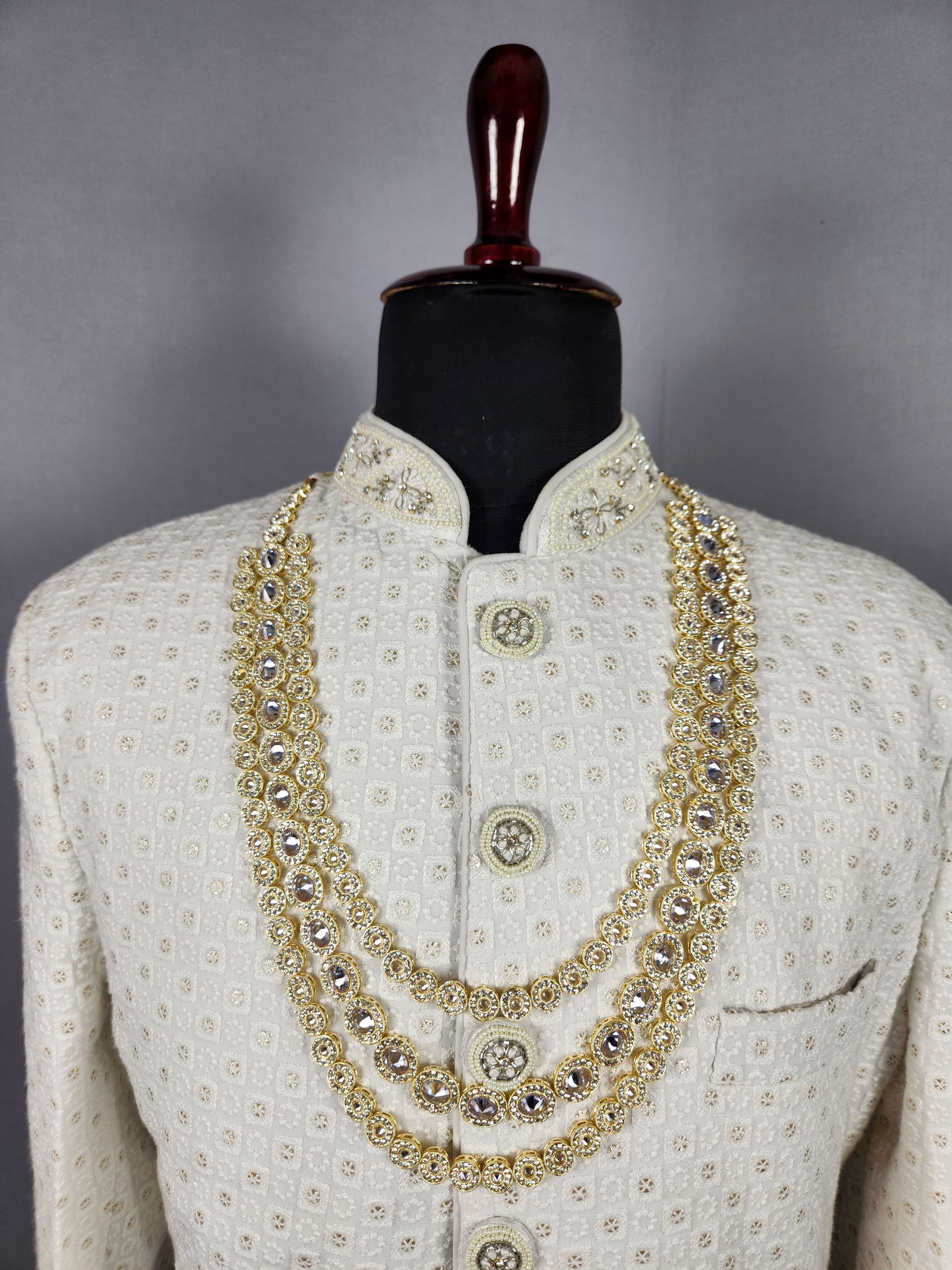 GROOM DIAMOND NECKLACE FOR WEDDING SHERWANI