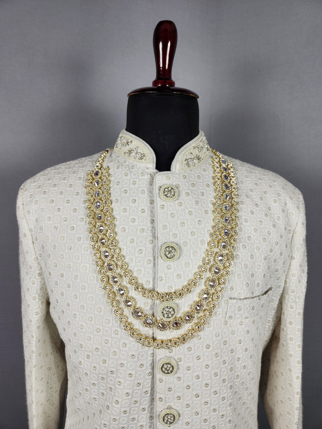 GROOM DIAMOND NECKLACE FOR WEDDING SHERWANI