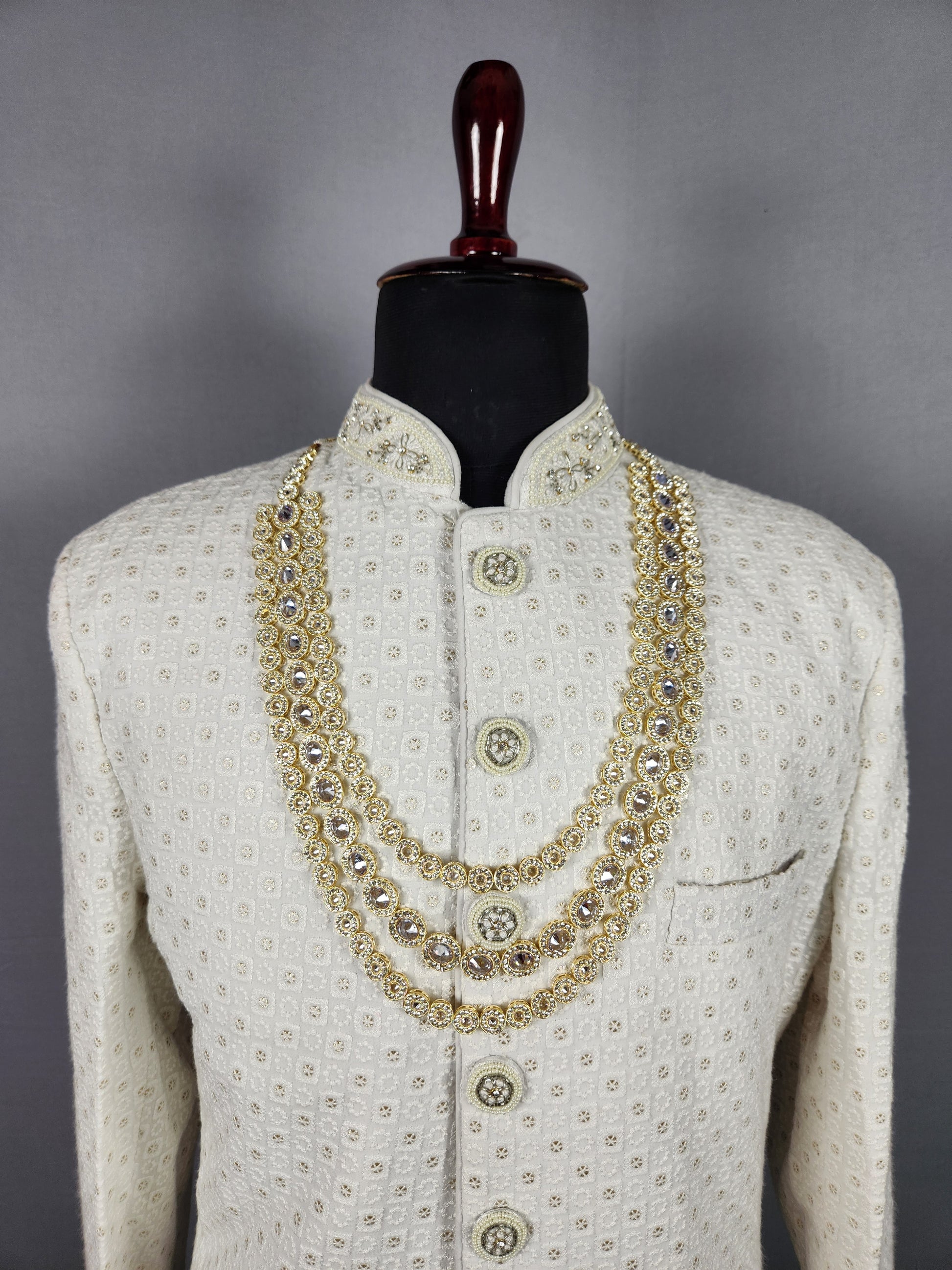 GROOM DIAMOND NECKLACE FOR WEDDING SHERWANI
