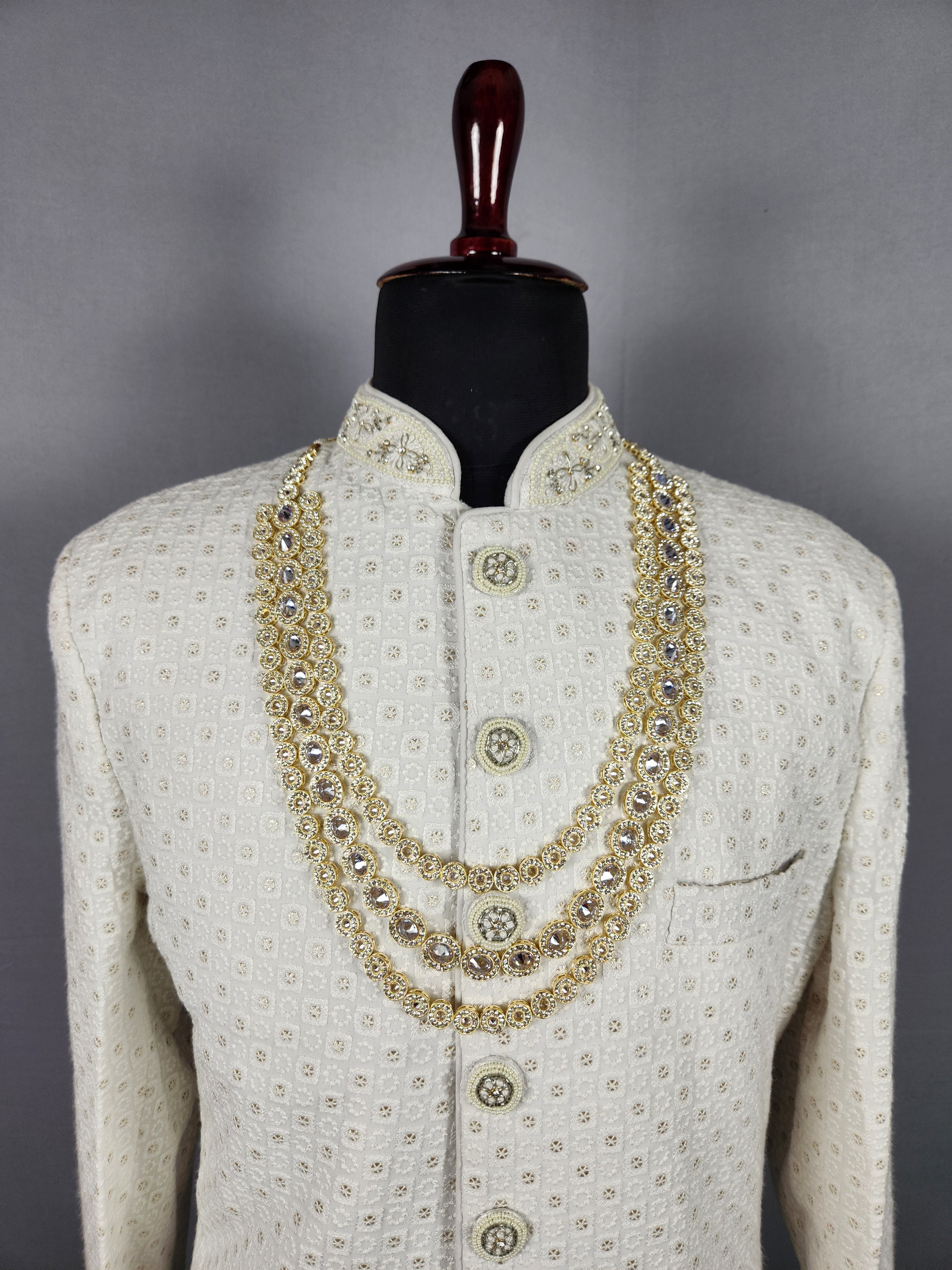 GROOM DIAMOND NECKLACE FOR WEDDING SHERWANI