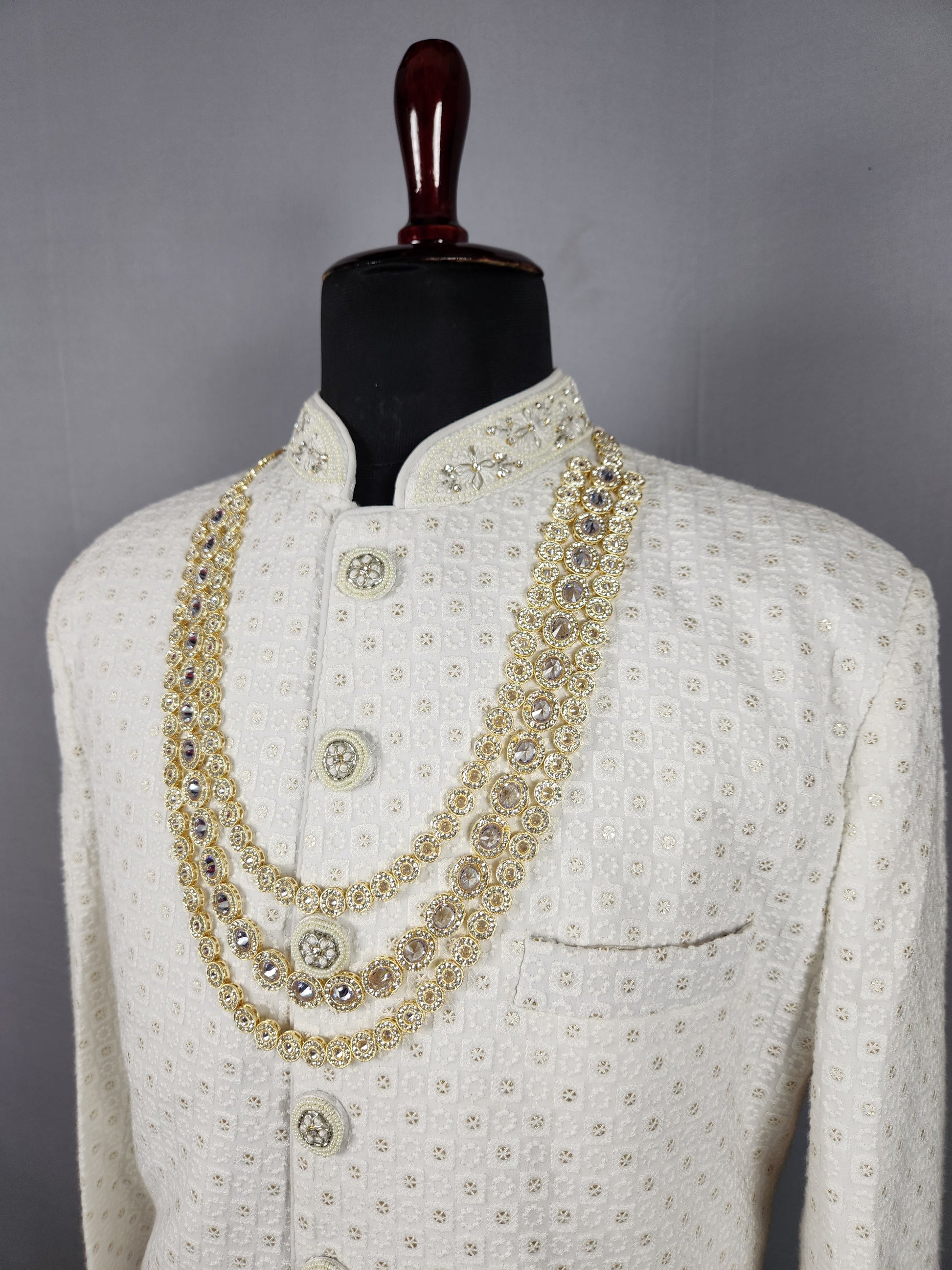 GROOM DIAMOND NECKLACE FOR WEDDING SHERWANI
