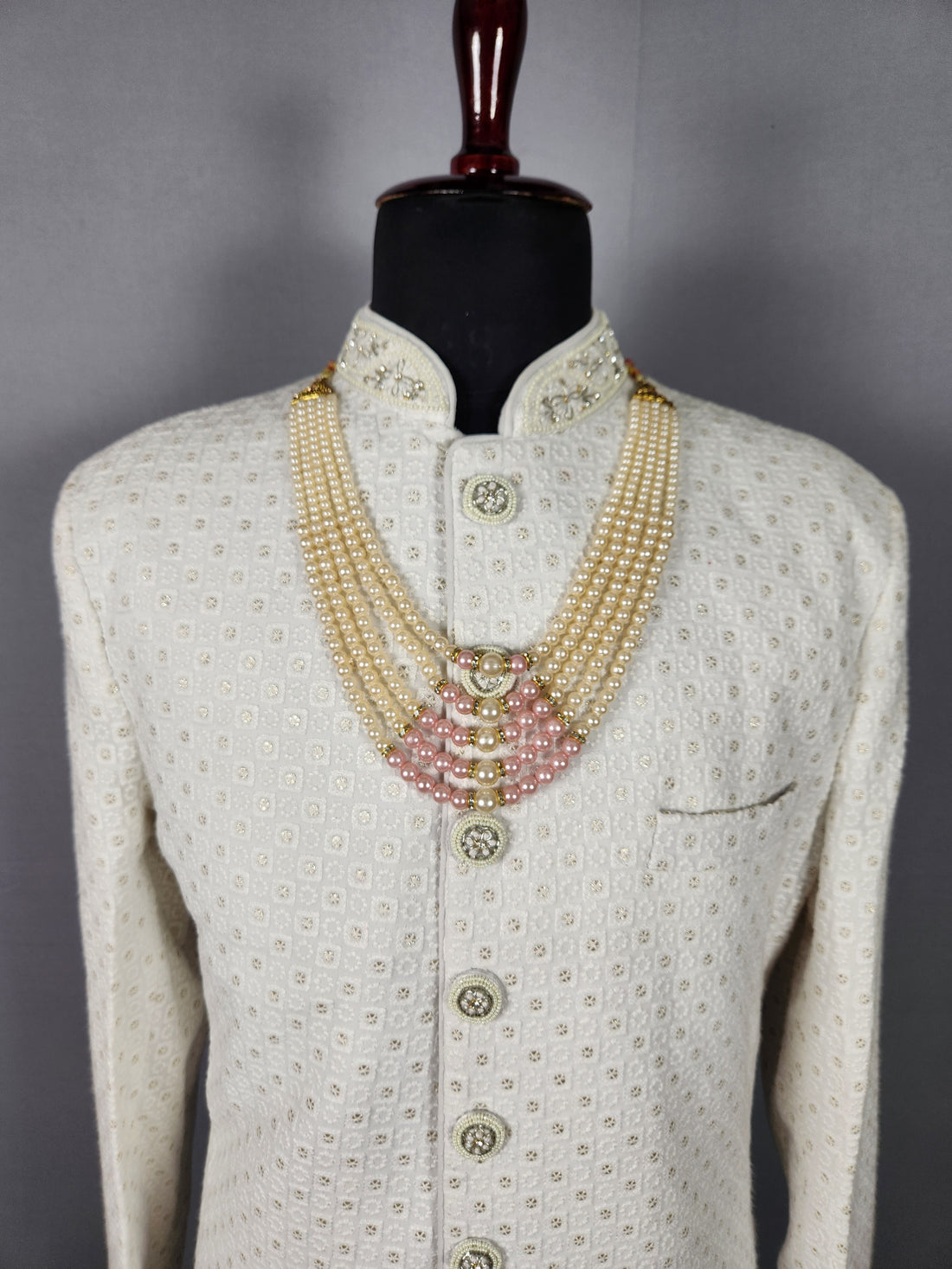 Peach Groom Necklace  Wedding Mala For Sherwani