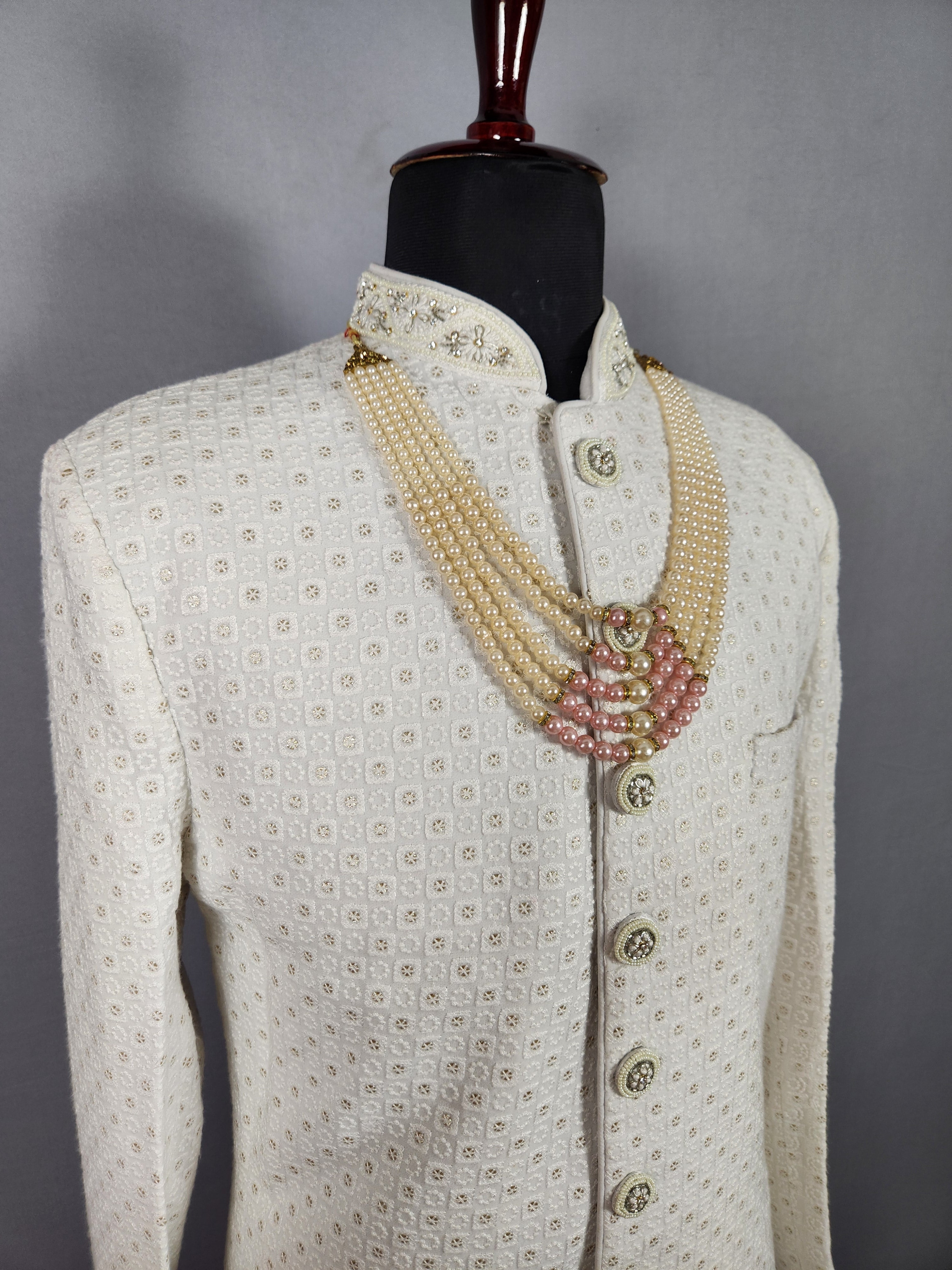 Peach Groom Necklace  Wedding Mala For Sherwani