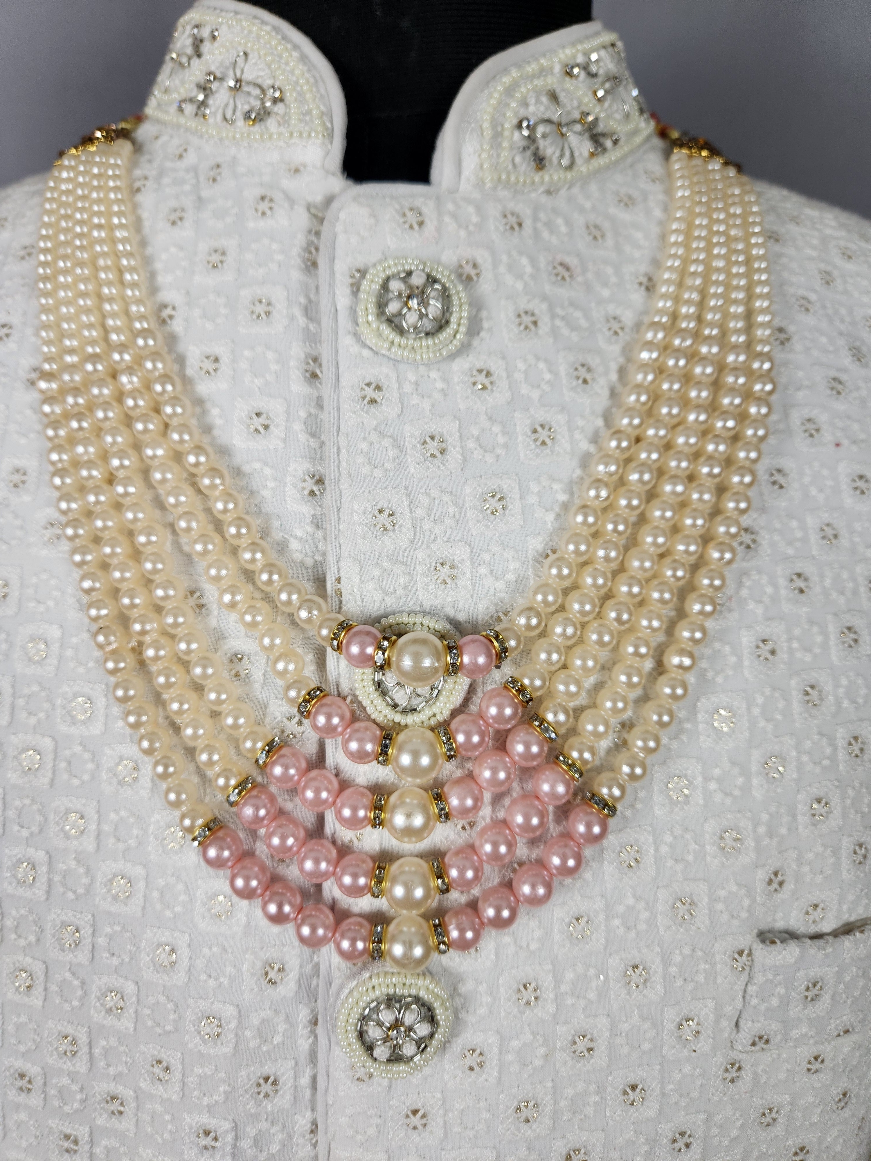 Peach Groom Necklace  Wedding Mala For Sherwani