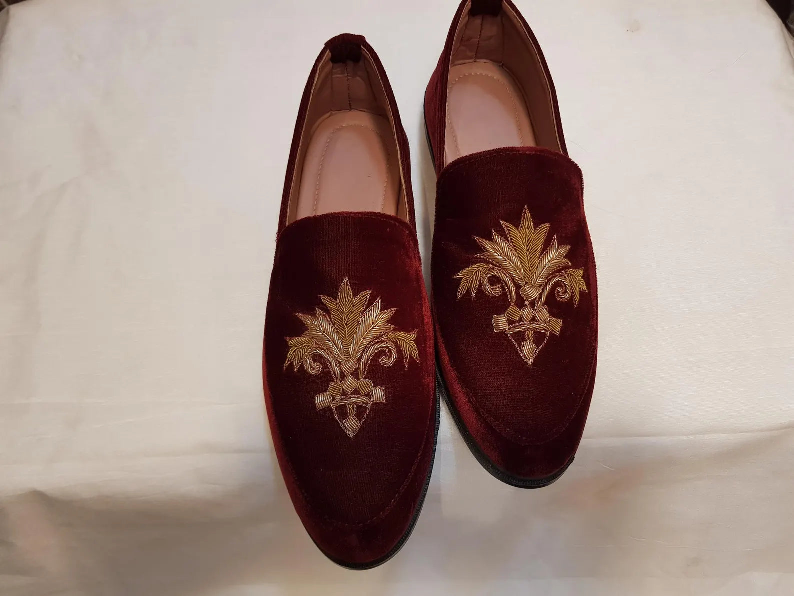 Red Velvet Ethnic Shoes for Men – Designer Indian Jutti & Mojari for Wedding