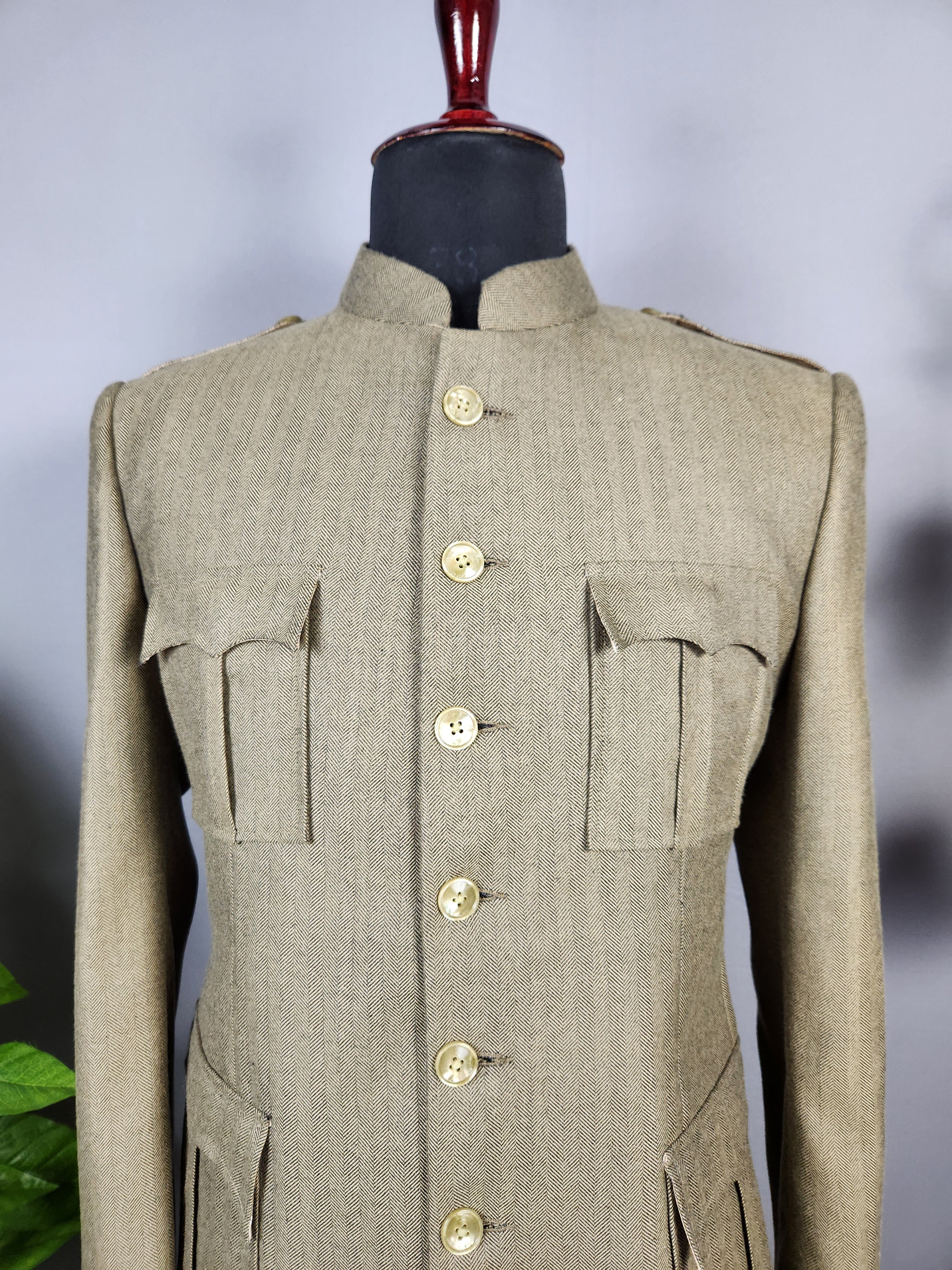 Khaki Beige Jodhpuri Suit for Men  -   Indian Wedding Outfit for Men