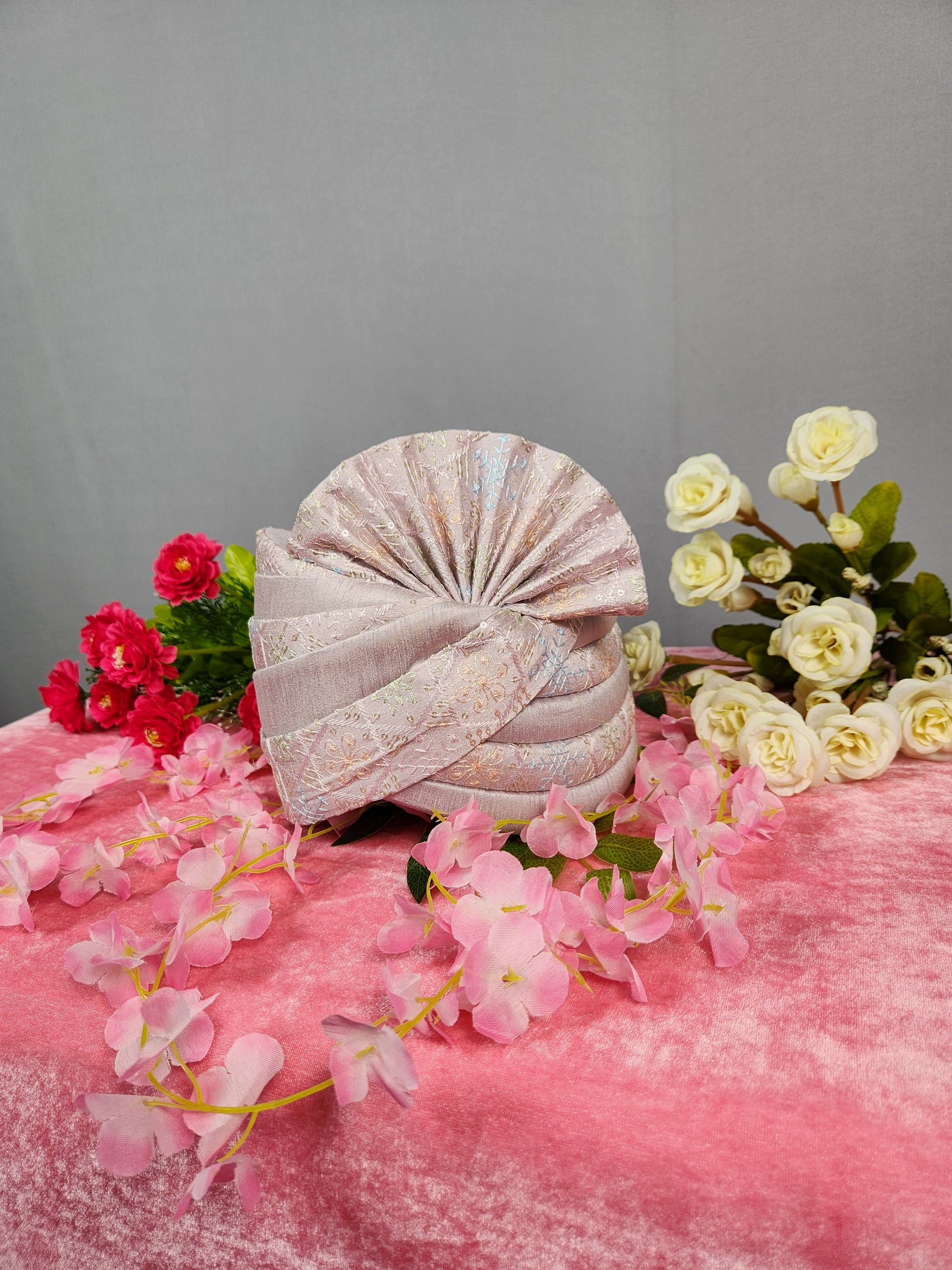 Lavender Groom Turban Shawl Set