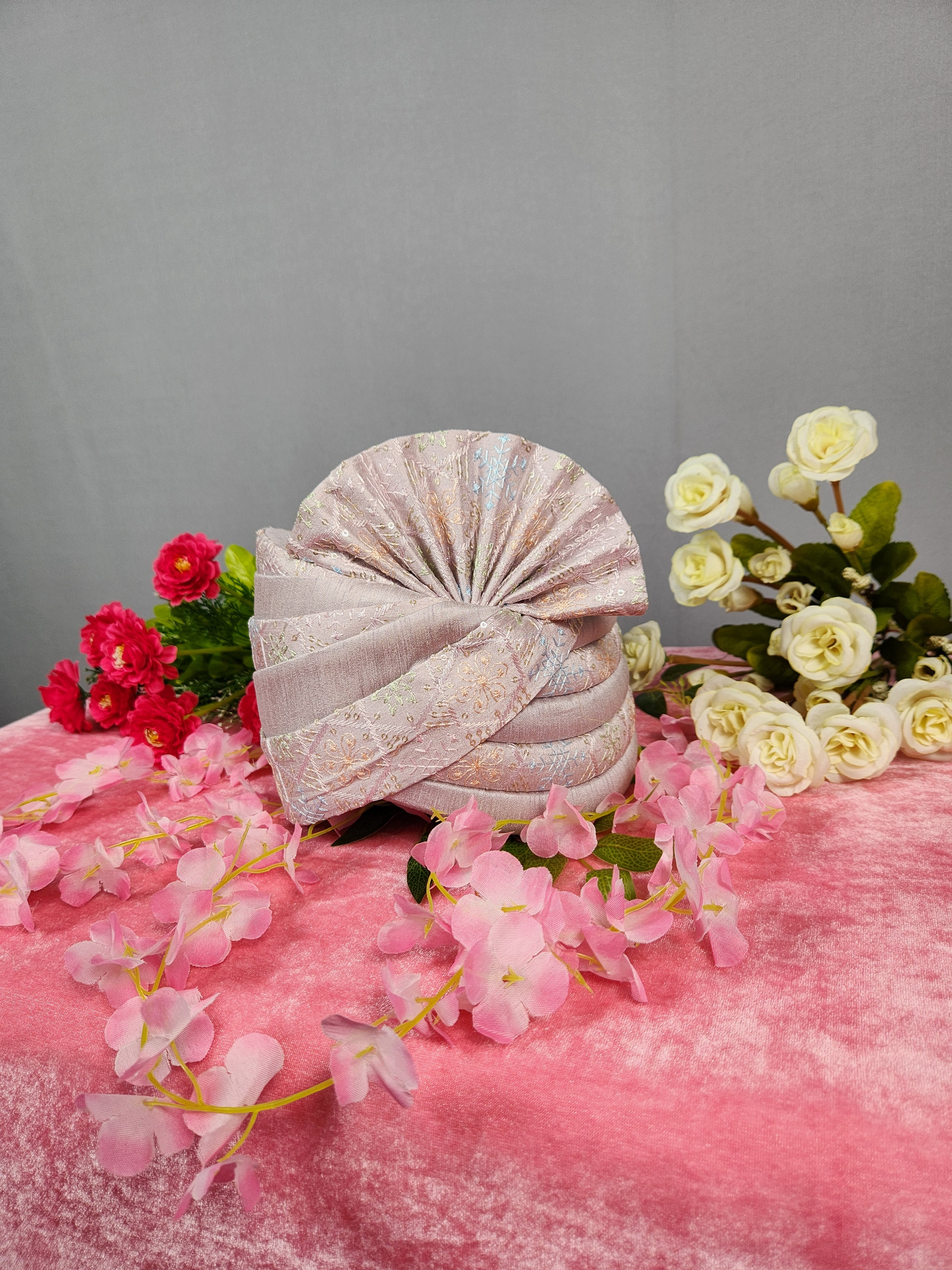 Lavender Groom Turban Shawl Set