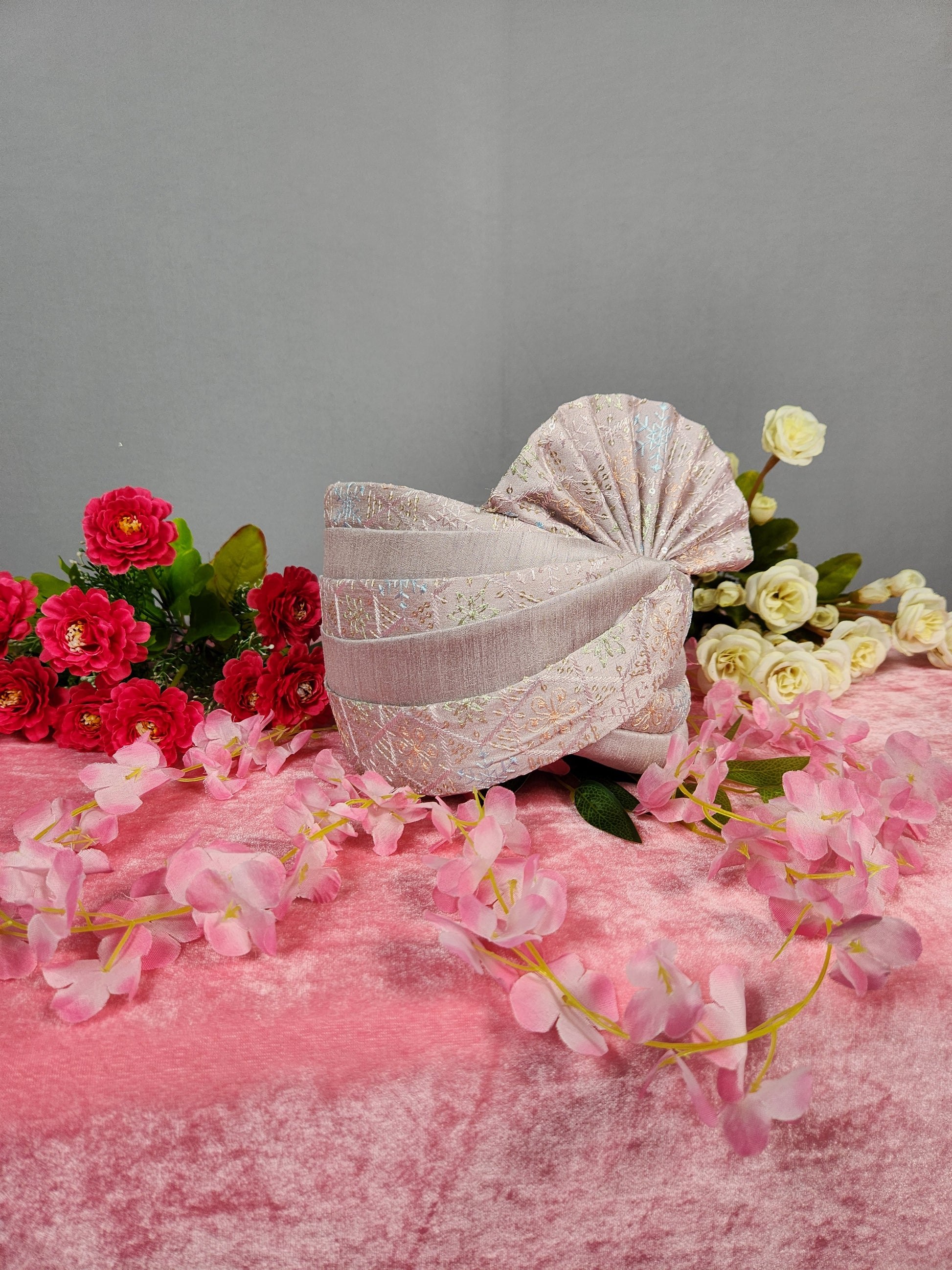 Lavender Groom Turban Shawl Set