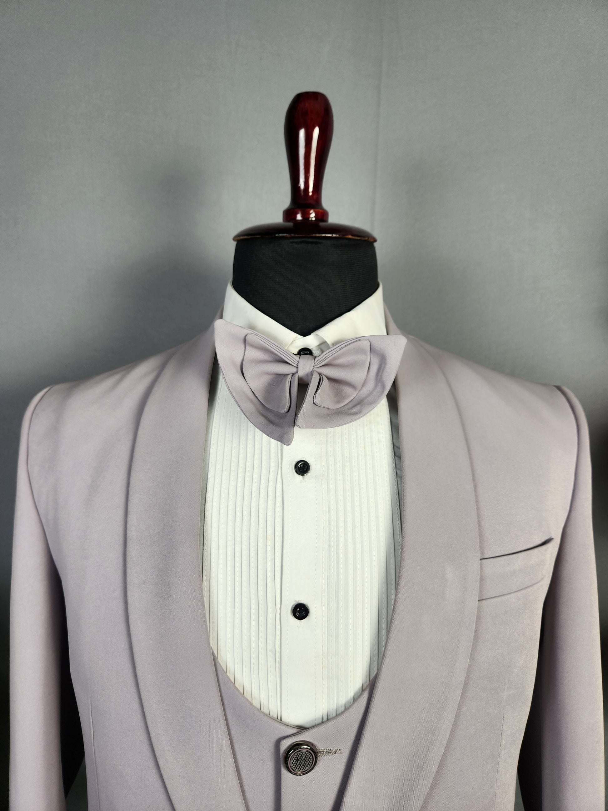 Men's pastel lavender tuxedo suit for Indian groom, perfect for wedding and reception wear