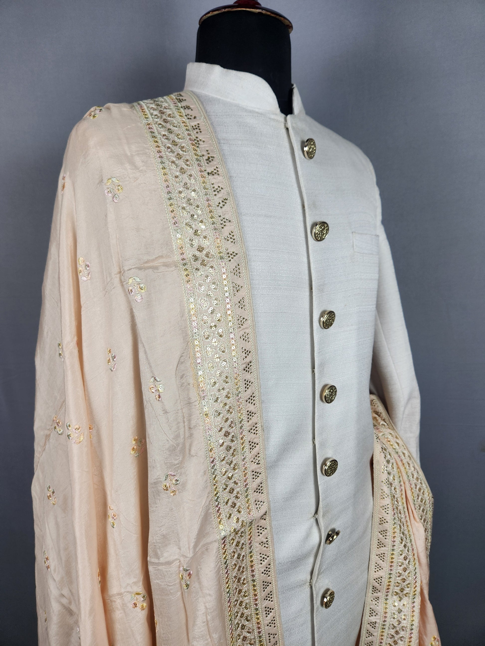 Peach Wedding Shawl for Groom