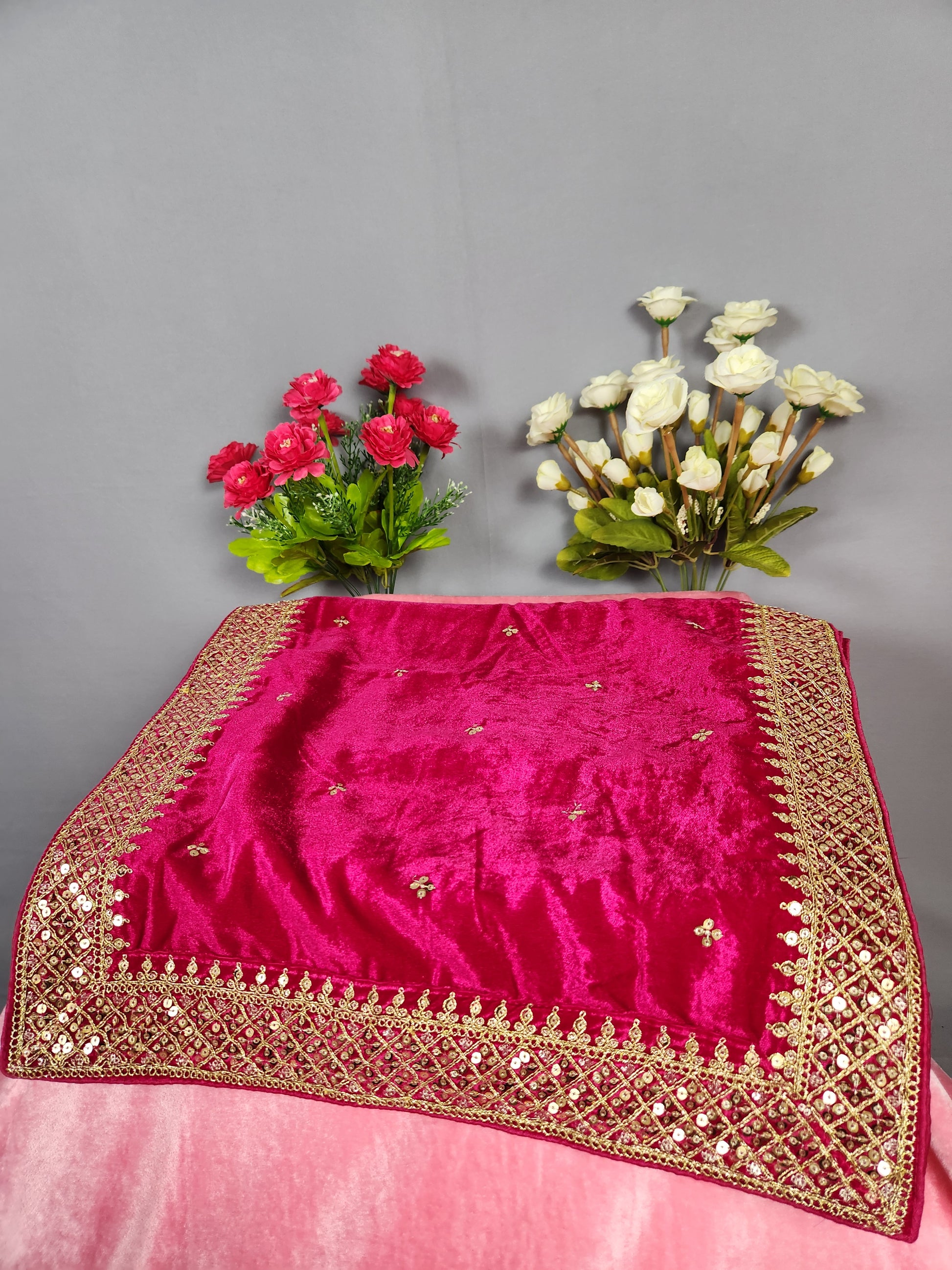 Magenta Groom Turban Shawl Set