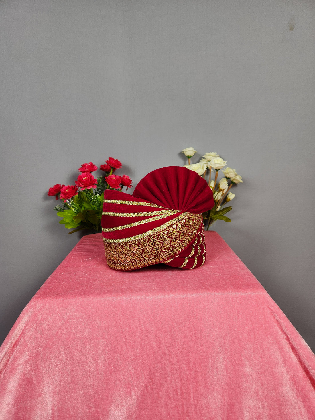 Magenta Groom Turban Safa