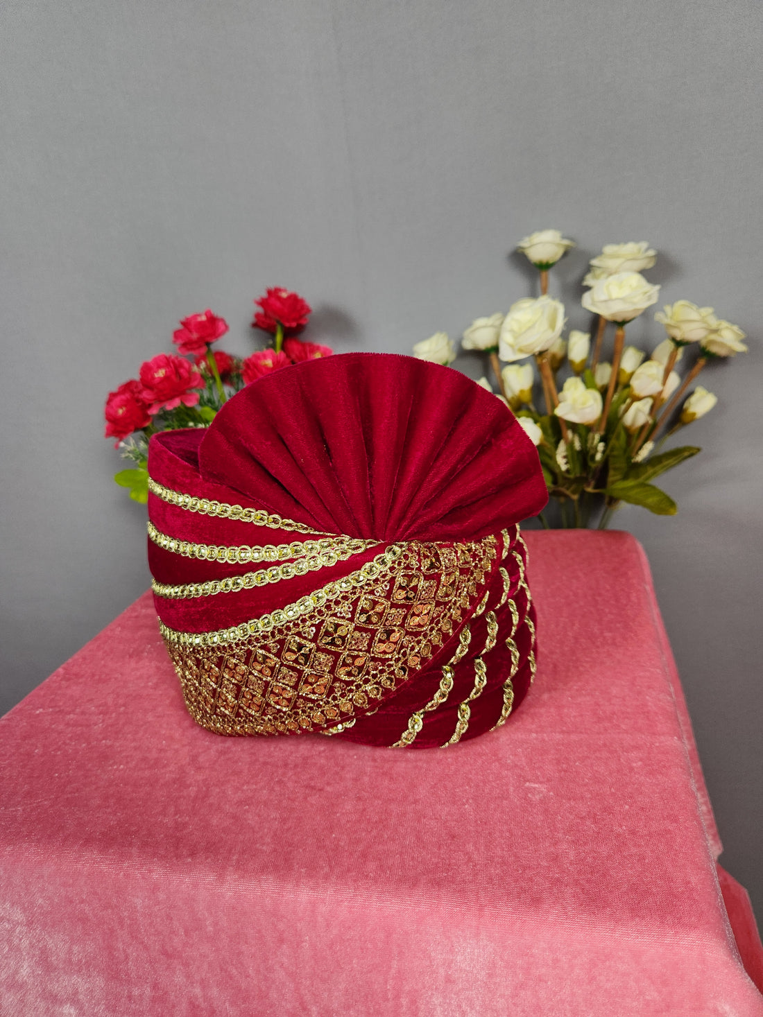 Magenta Groom Turban Safa