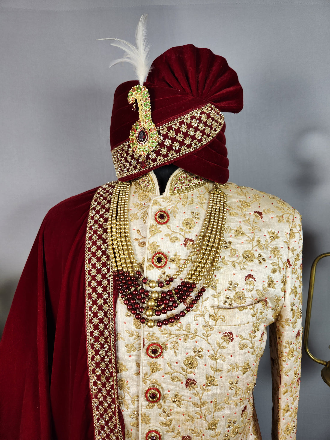 off White Sherwani for Groom  -   Indian Wedding Outfit for Men