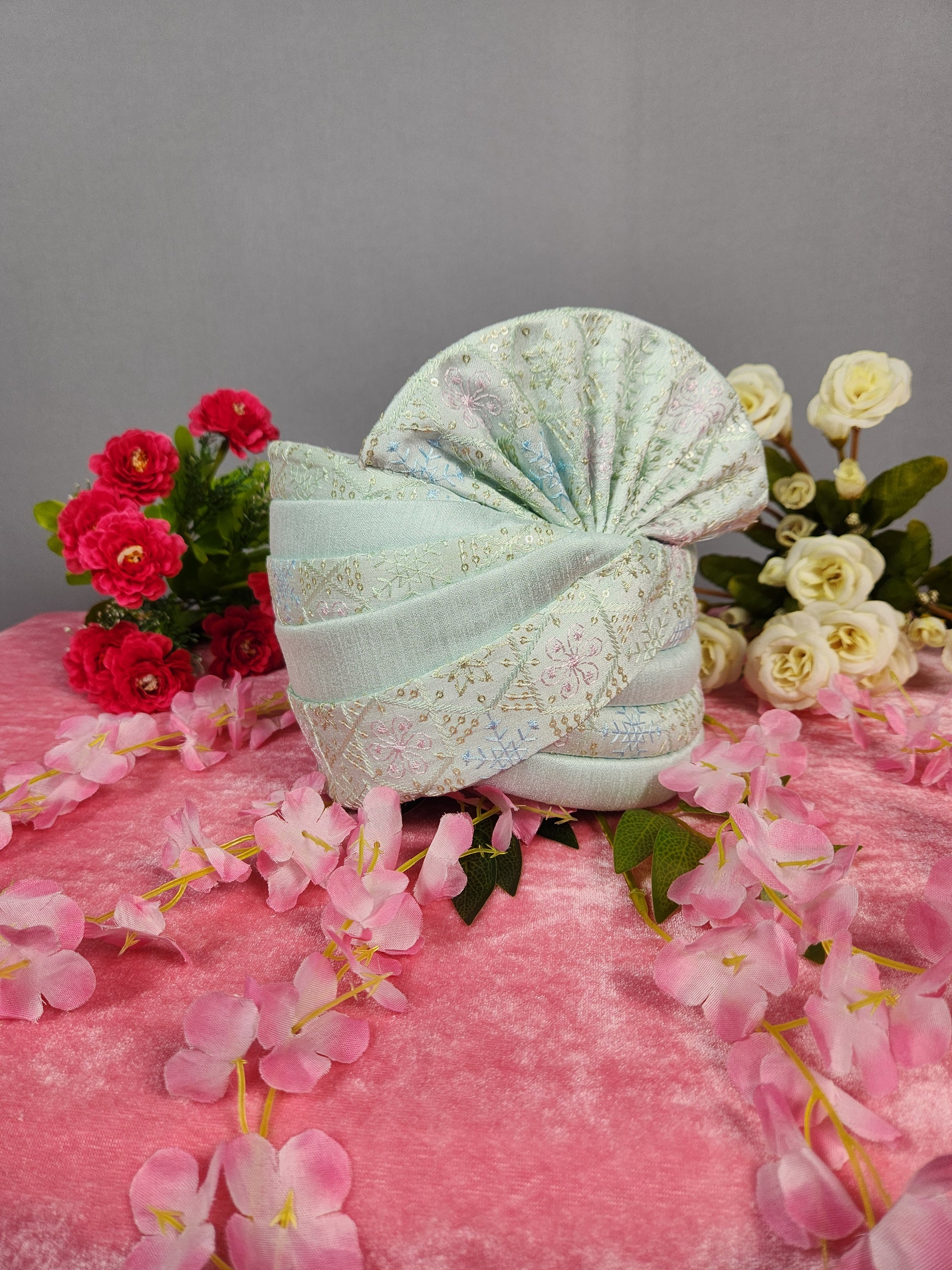 Green Groom Turban Shawl Set