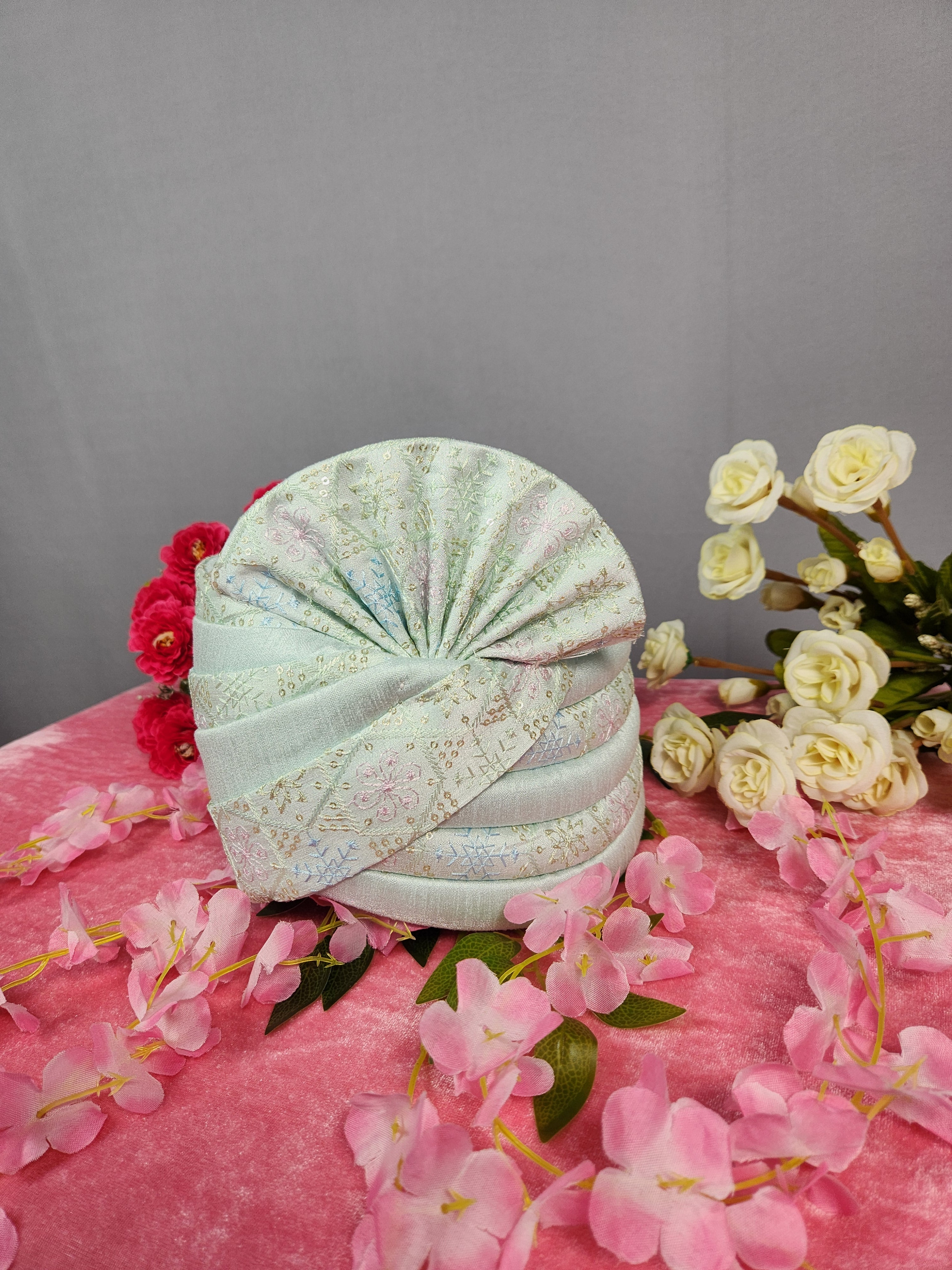 Green Groom Turban Shawl Set