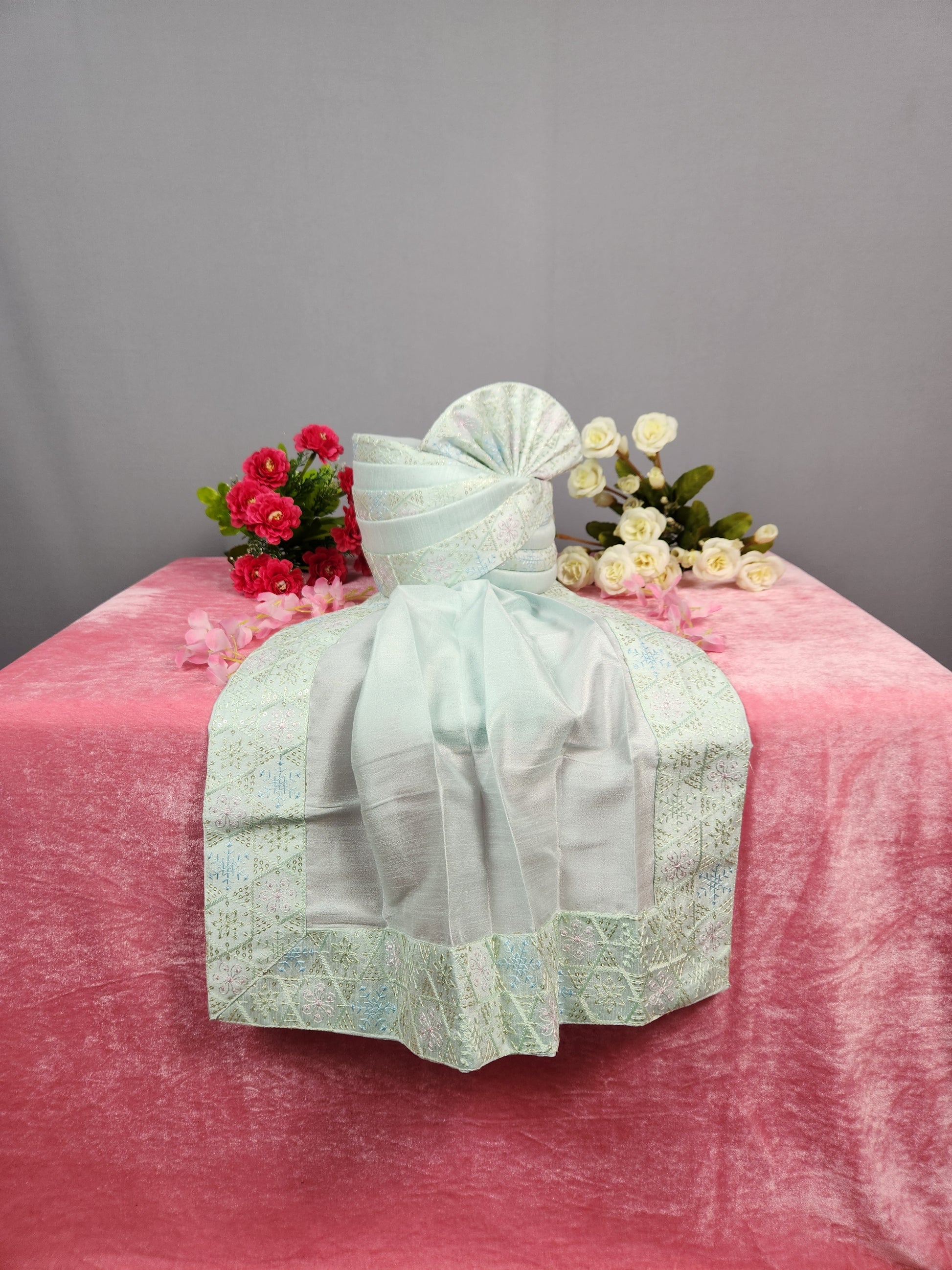 Green Groom Turban Shawl Set