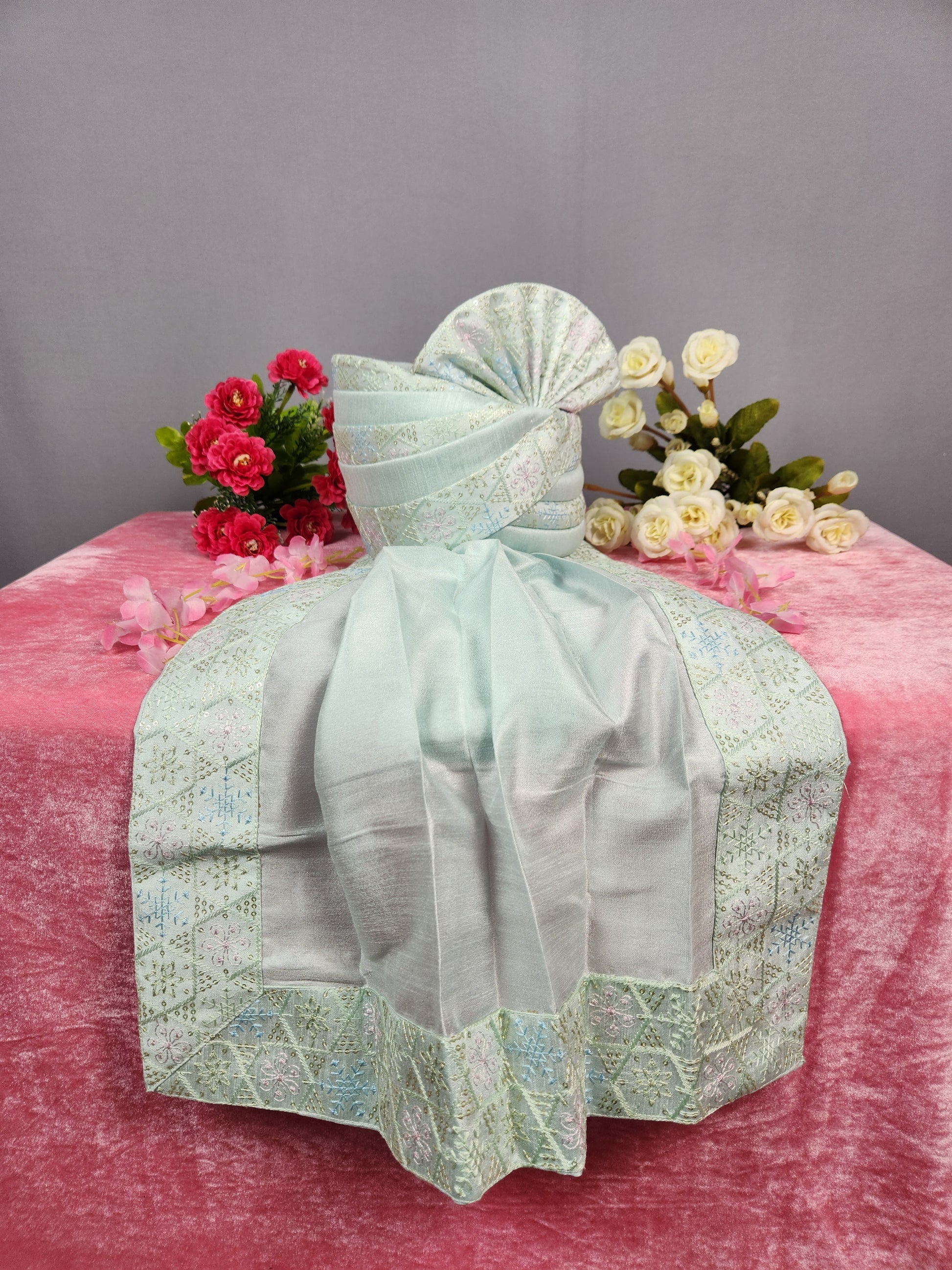 Green Groom Turban Shawl Set