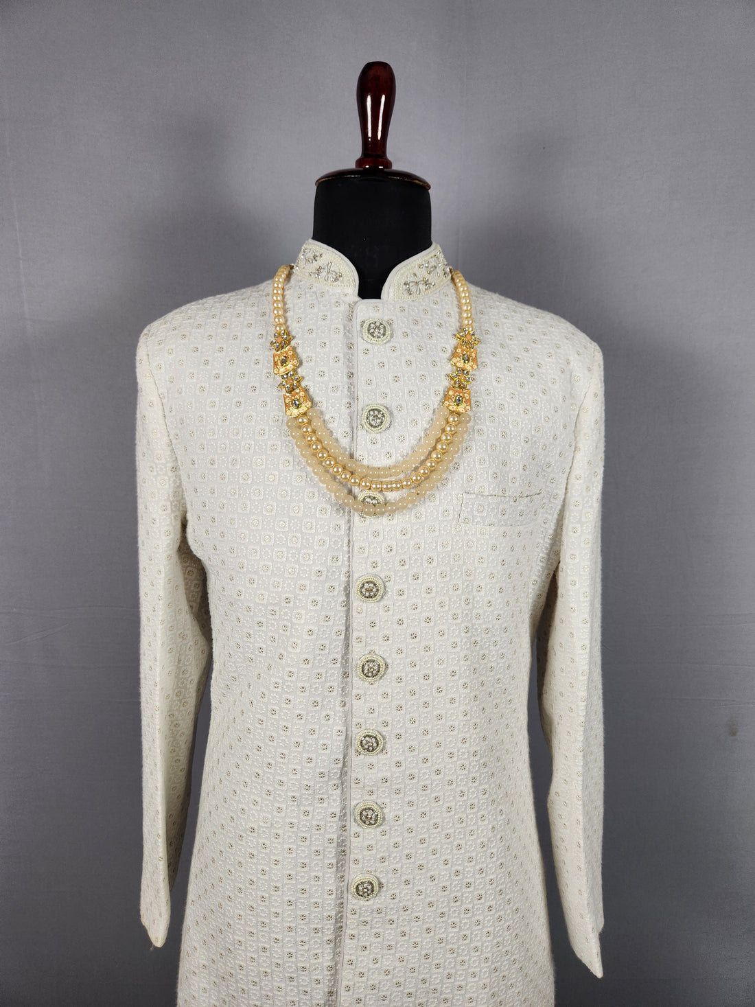 Peach Groom Necklace For Wedding Mala Sherwani