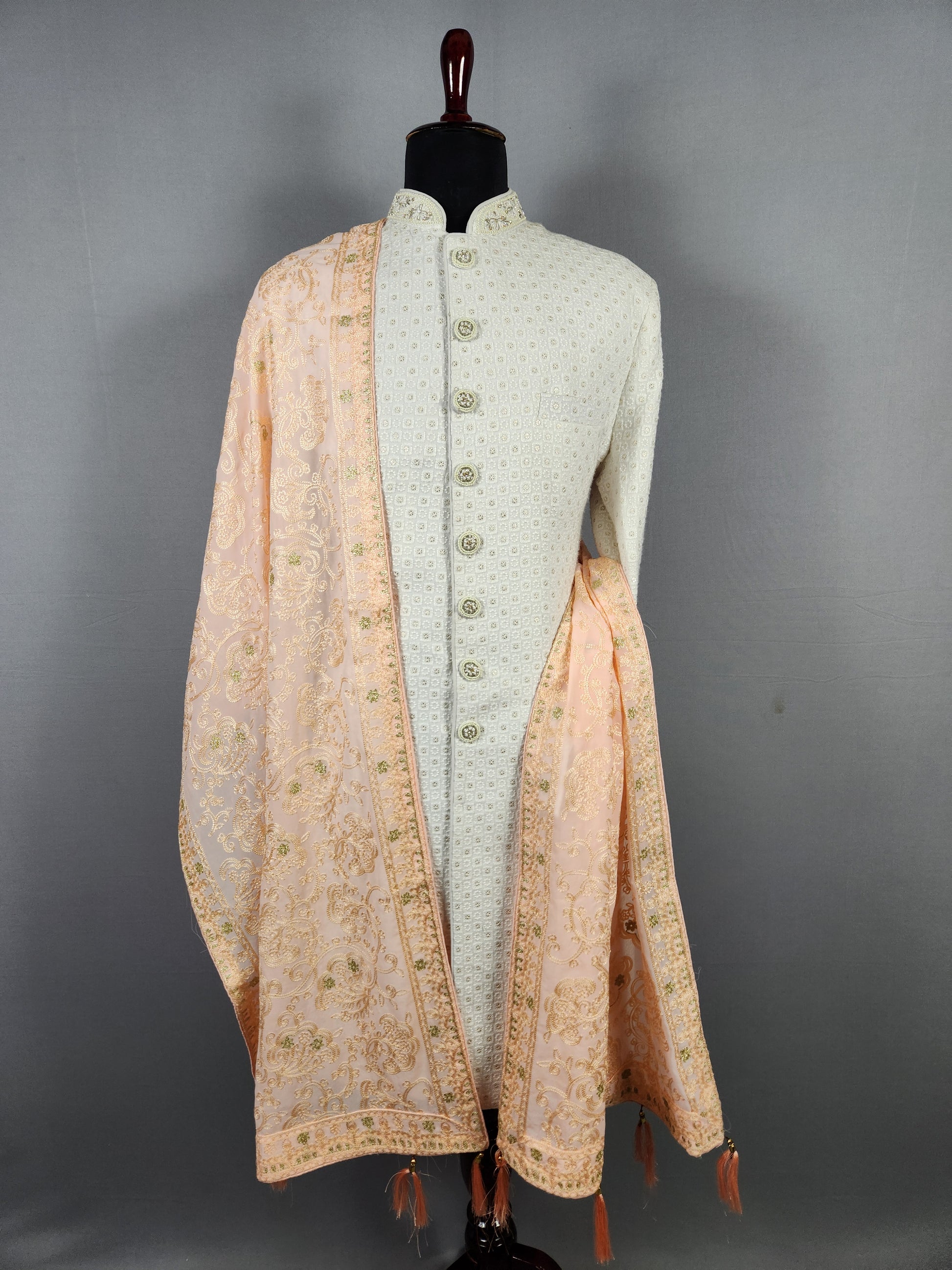 Peach Wedding Shawl for Groom