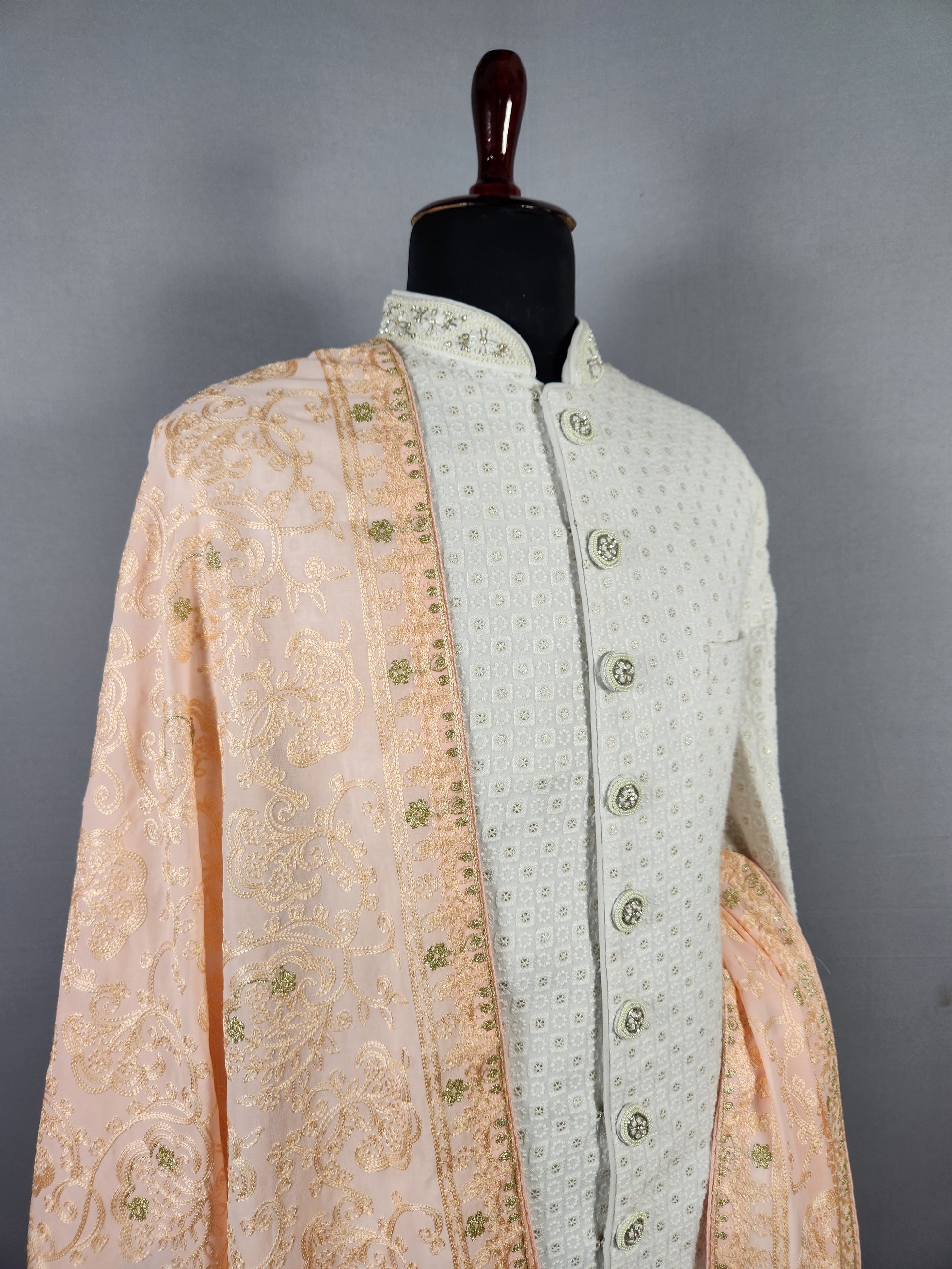 Peach Wedding Shawl for Groom