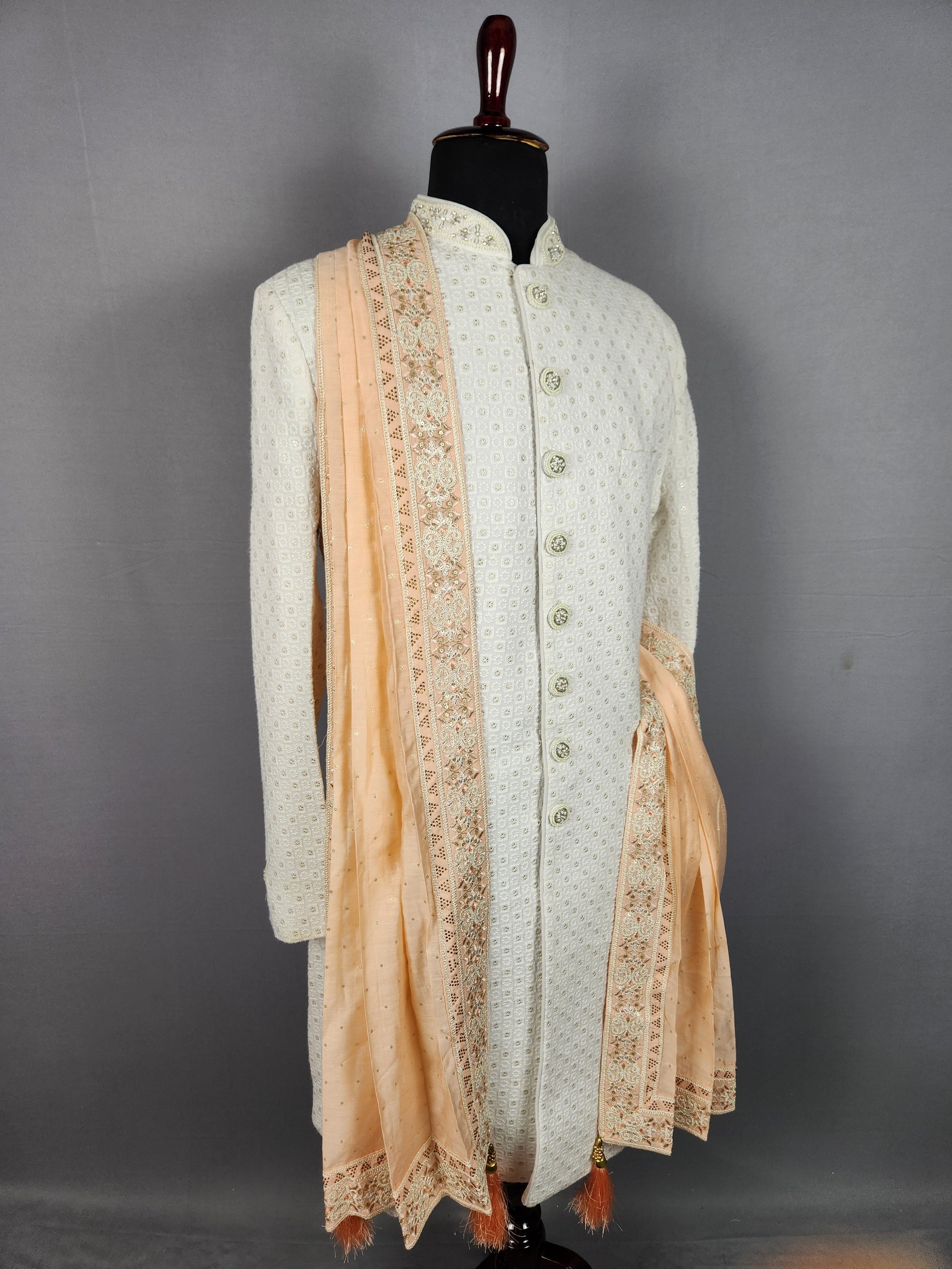 Peach Wedding Shawl for Groom