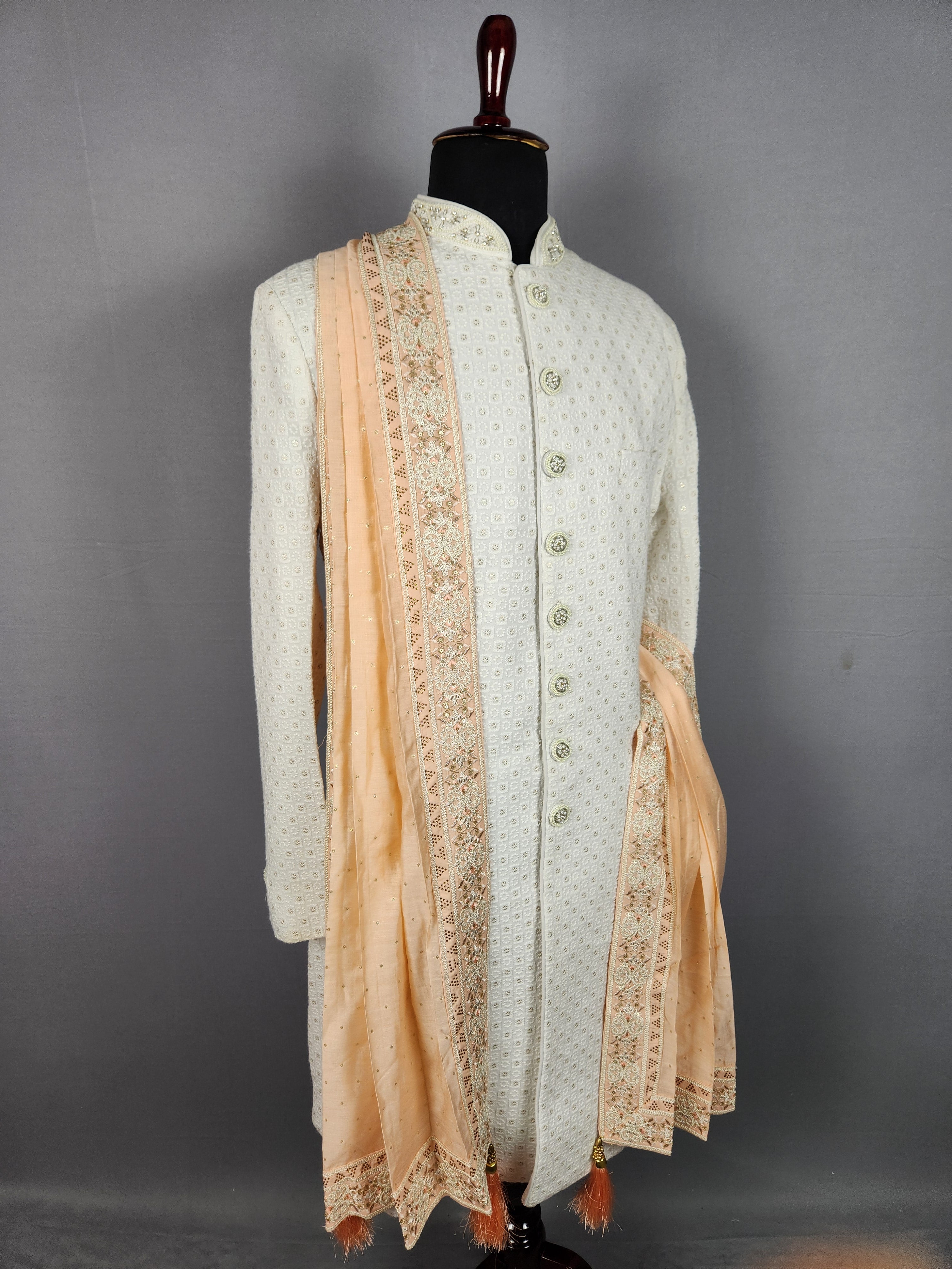 Peach Wedding Shawl for Groom