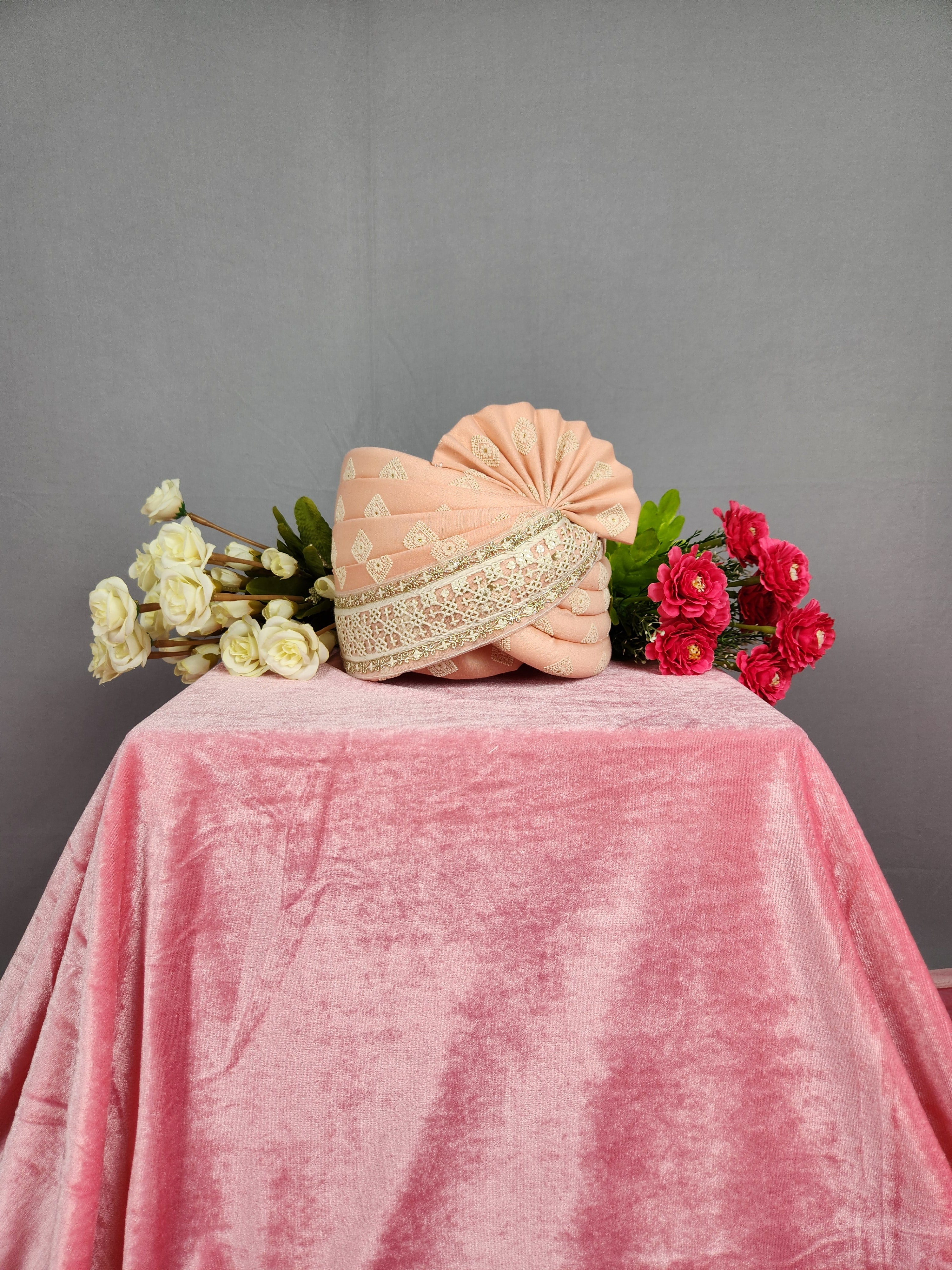 Peach Groom Turban